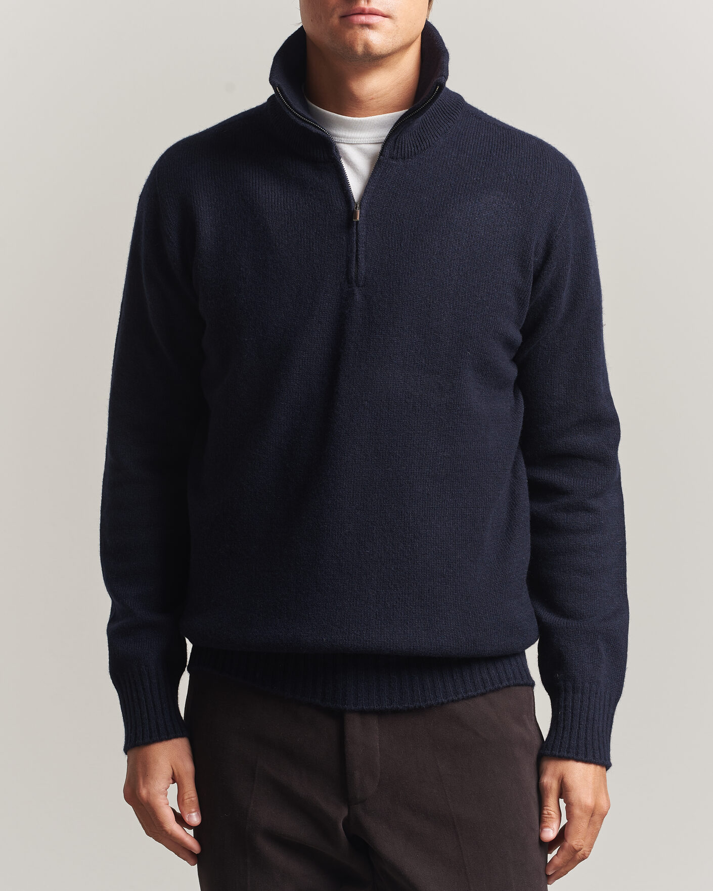 Hombres | Jerséis y prendas de punto | Altea | Wool/Cashmere Half Zip Navy