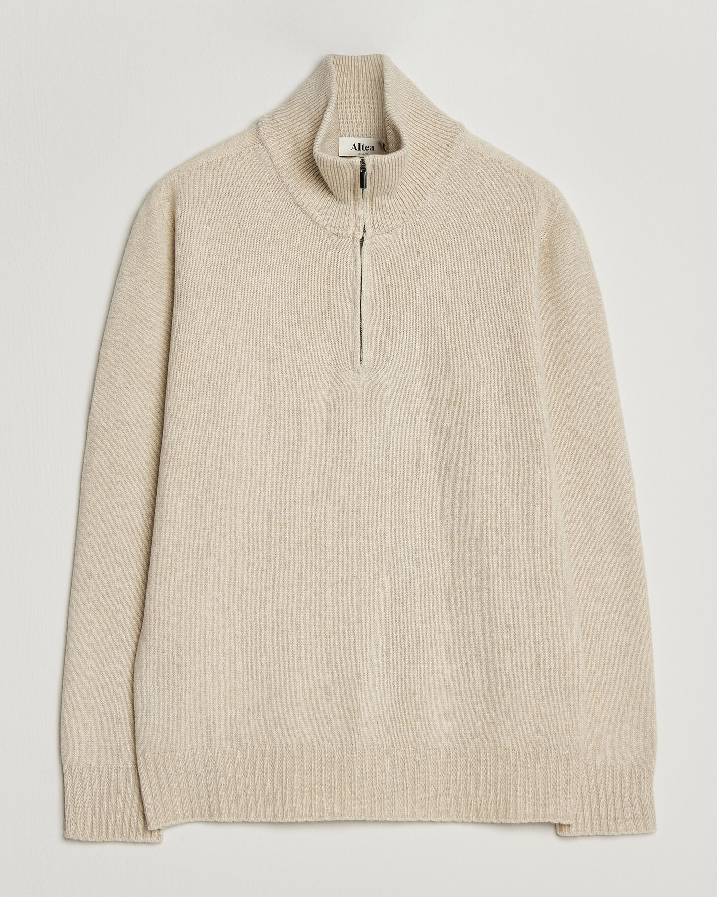 Hombres | Jerséis y prendas de punto | Altea | Wool/Cashmere Half Zip Beige