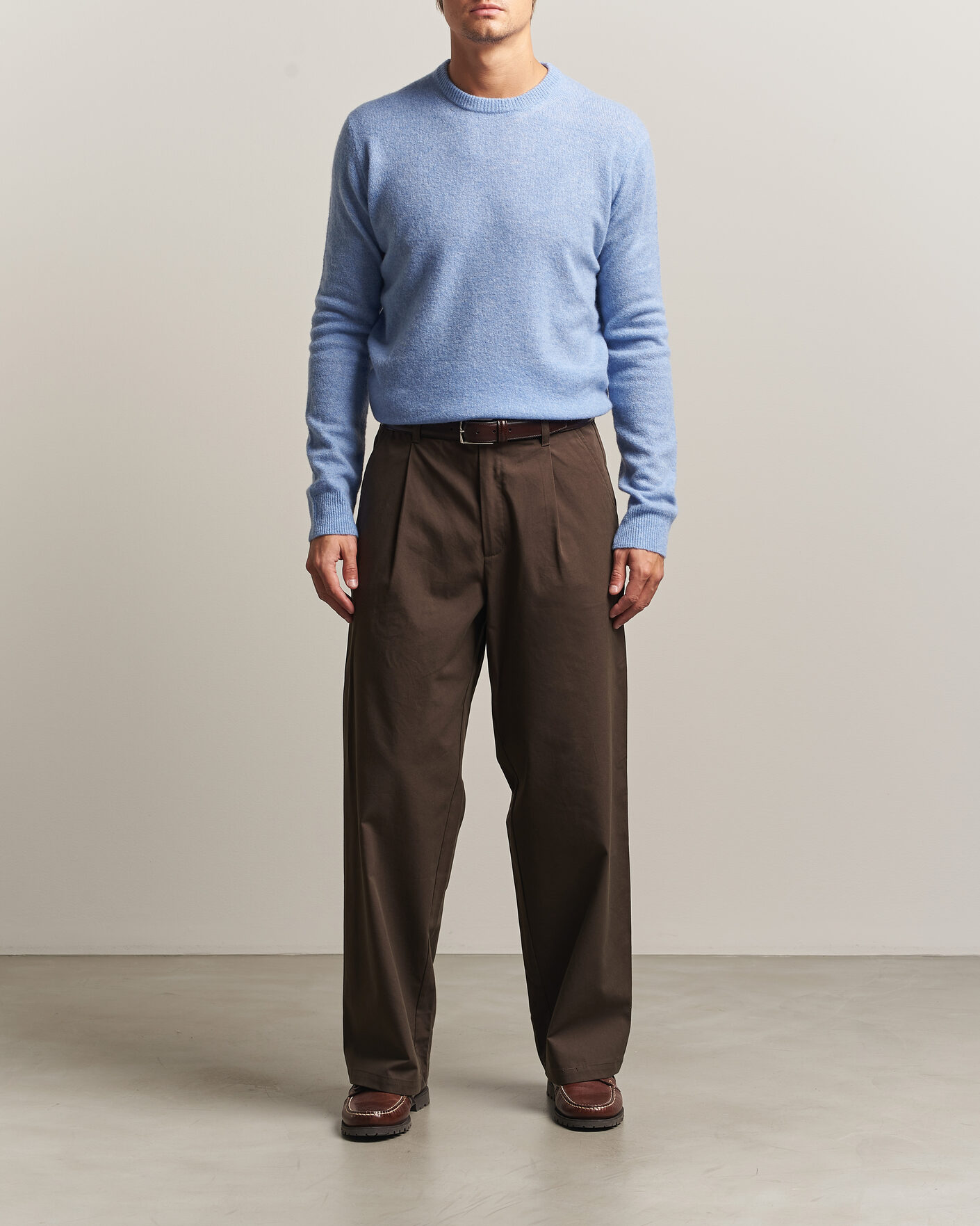 Hombres | Jerséis y prendas de punto | Altea | Cloud Cashmere Blend Sweater Sky Blue