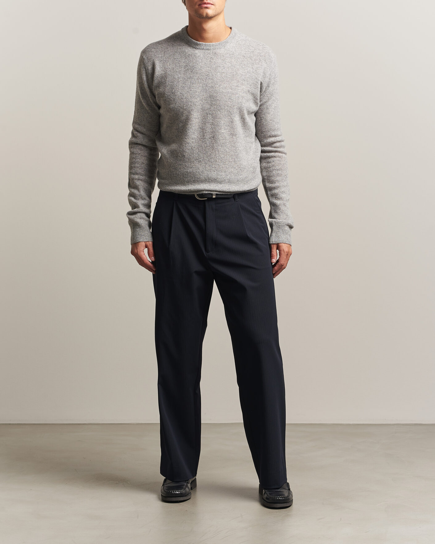 Hombres | Jerséis y prendas de punto | Altea | Cloud Cashmere Blend Sweater Grey Melange