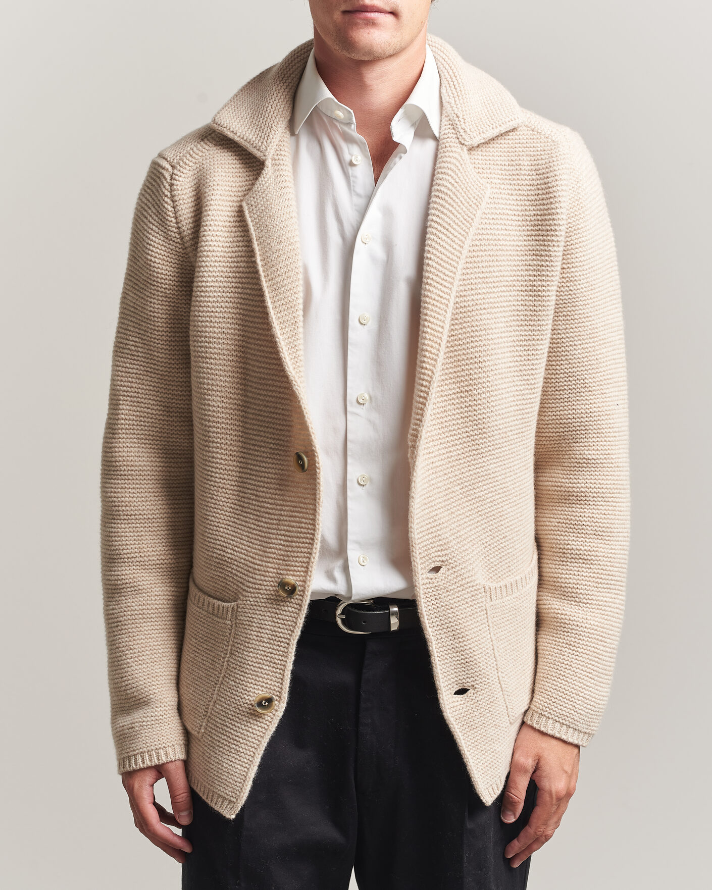 Hombres | Jerséis y prendas de punto | Altea | Wool Cardigan Jacket Beige