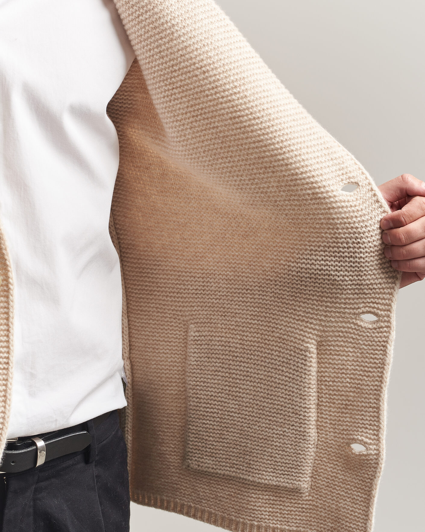 Hombres | Jerséis y prendas de punto | Altea | Wool Cardigan Jacket Beige