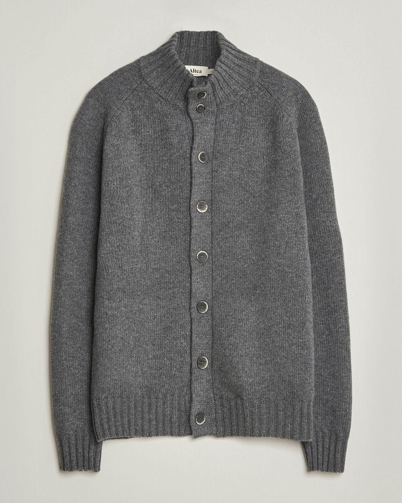 Hombres | Jerséis y prendas de punto | Altea | Raglan Sleeve Buttoned Cardigan Grey Melange