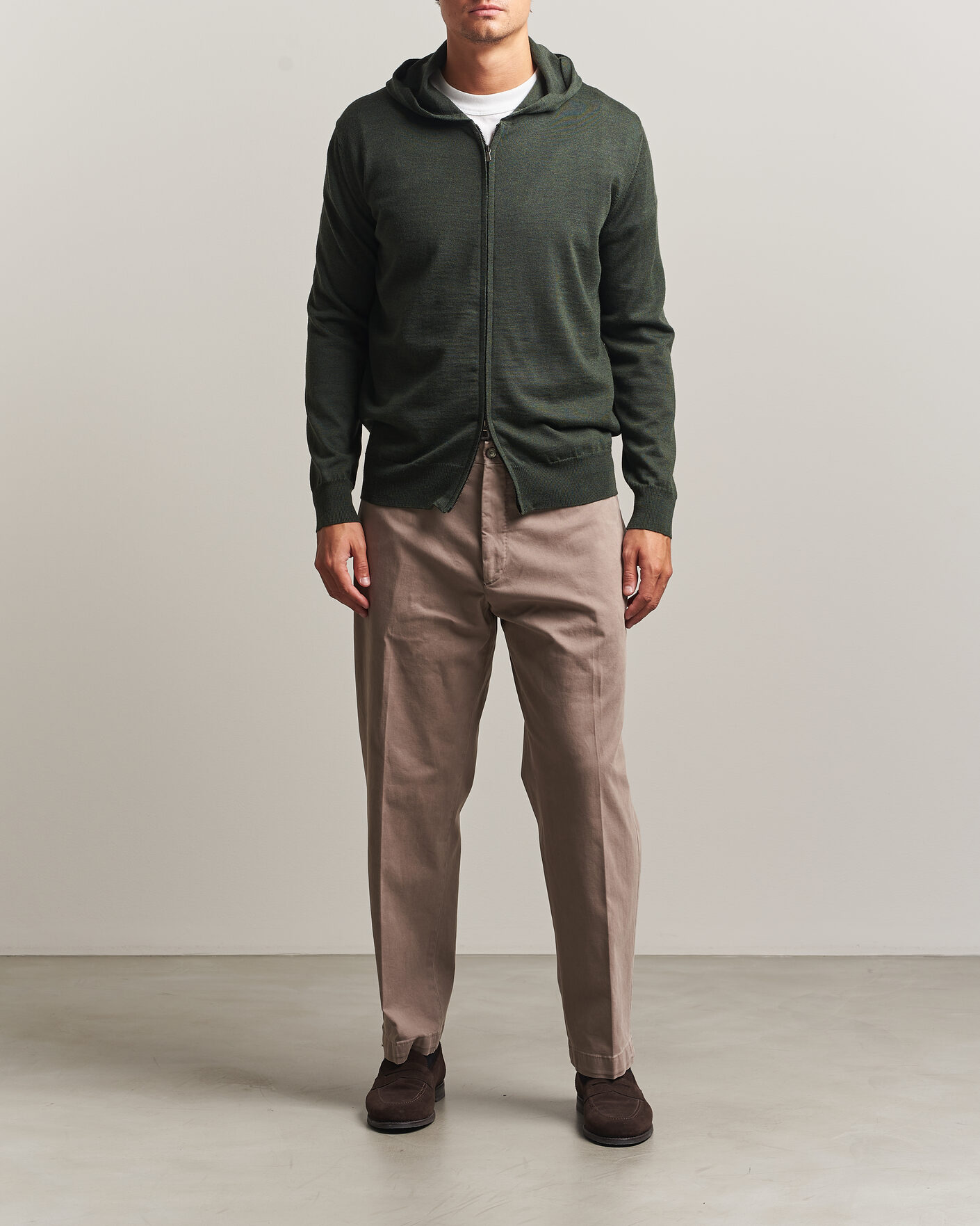 Hombres | Jerséis y prendas de punto | Altea | Merino Wool Cardigan Dark Military