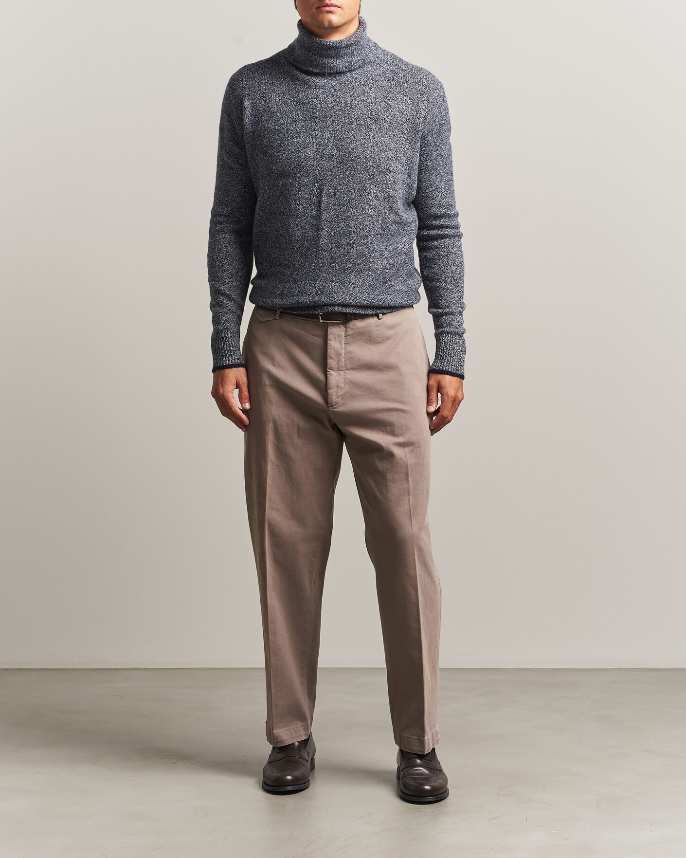 Hombres | Jerséis y prendas de punto | Altea | Cloud Cashmere Blend Rollneck Navy Melange