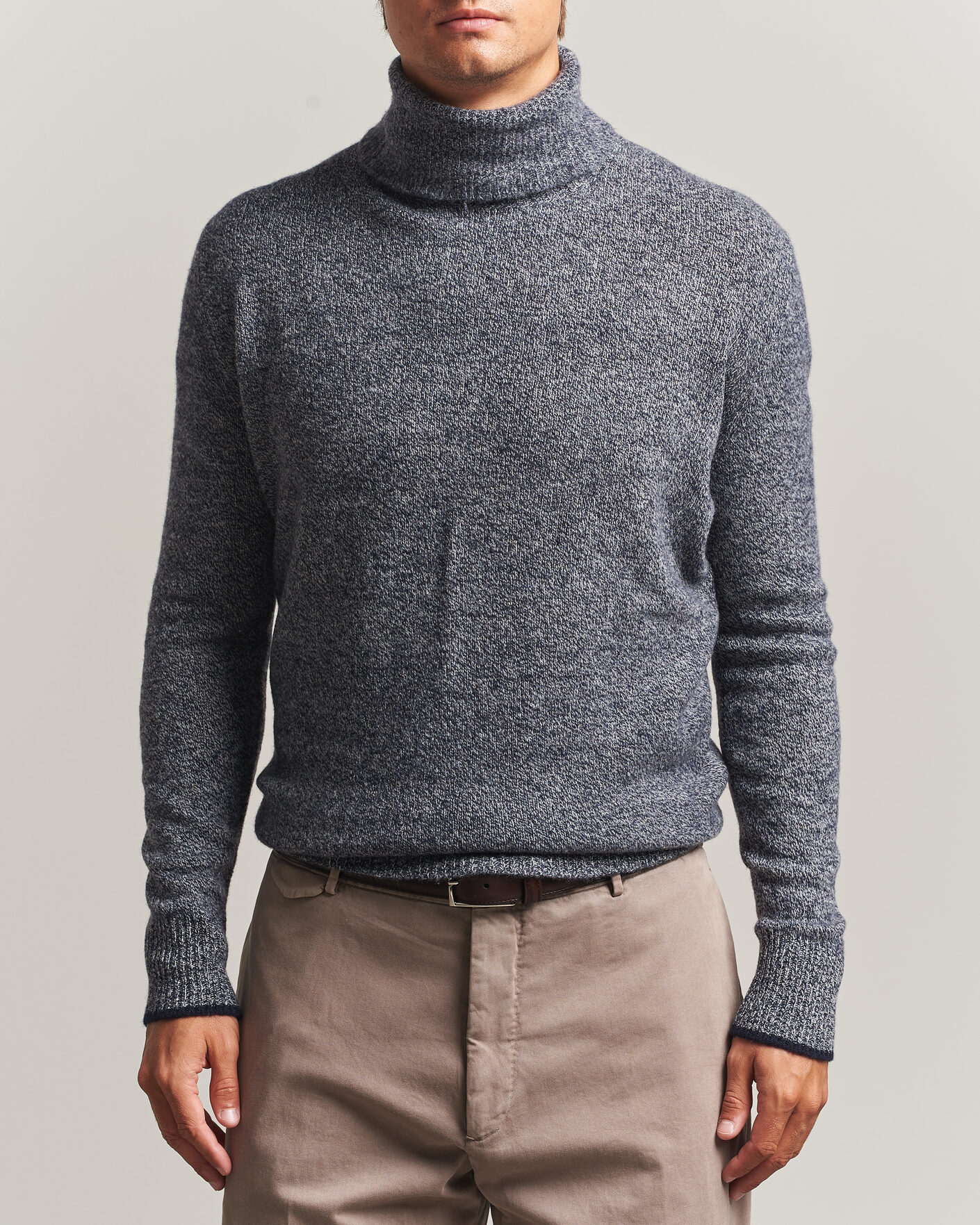 Hombres | Jerséis y prendas de punto | Altea | Cloud Cashmere Blend Rollneck Navy Melange