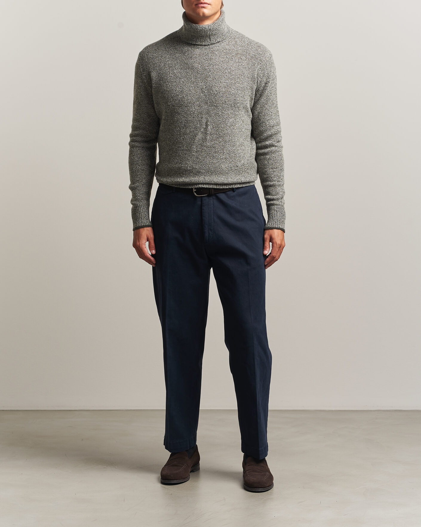 Hombres | Jerséis y prendas de punto | Altea | Cloud Cashmere Blend Rollneck Green Melange