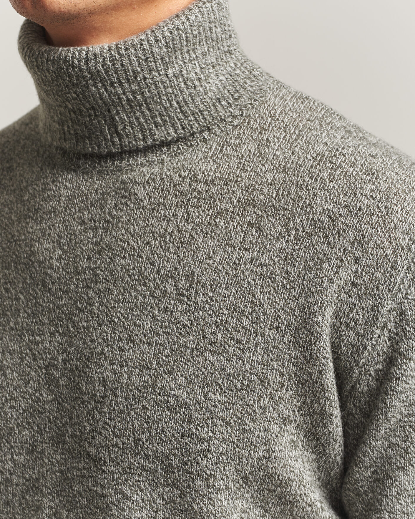 Hombres | Jerséis y prendas de punto | Altea | Cloud Cashmere Blend Rollneck Green Melange