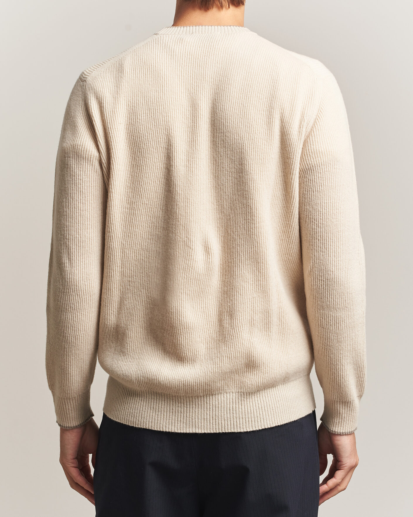 Hombres | Jerséis y prendas de punto | Altea | Rib Wool Raglan Sweater Cream