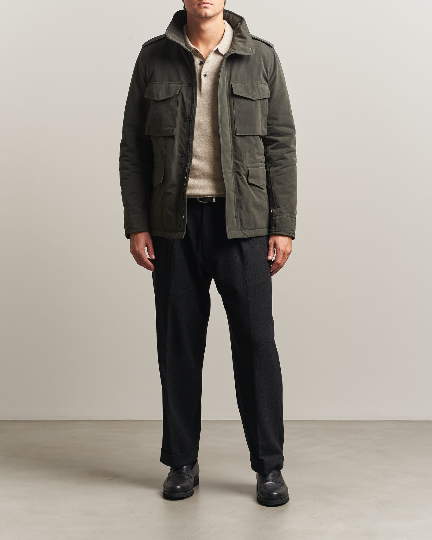 Hombres | Abrigos y chaquetas | Aspesi | Lined Cotton Field Jacket Grey