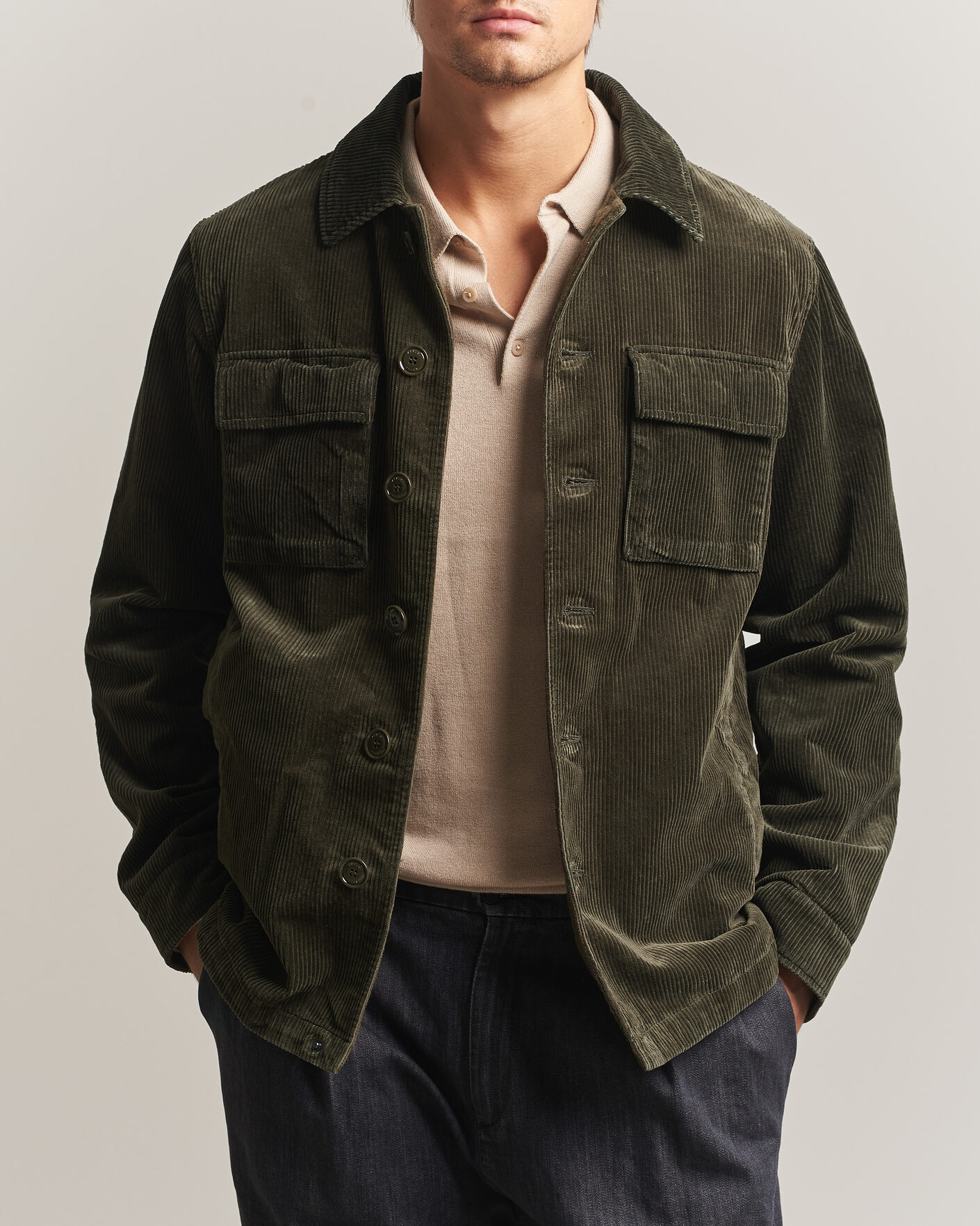 Hombres | Abrigos y chaquetas | Aspesi | Tigre Corduroy Shirt Jacket Military