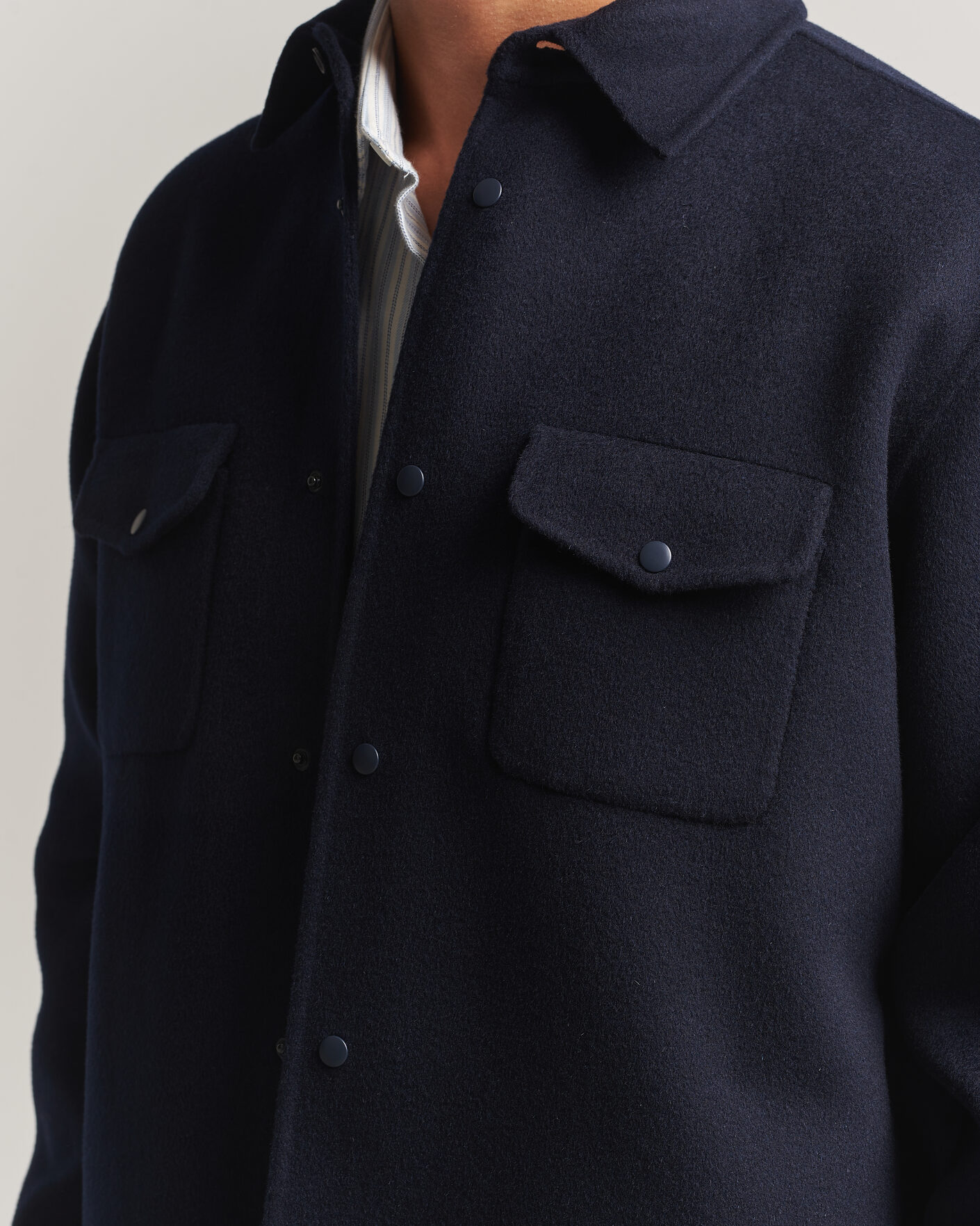 Hombres | Abrigos y chaquetas | Aspesi | Double Wool Shirt Jacket Navy