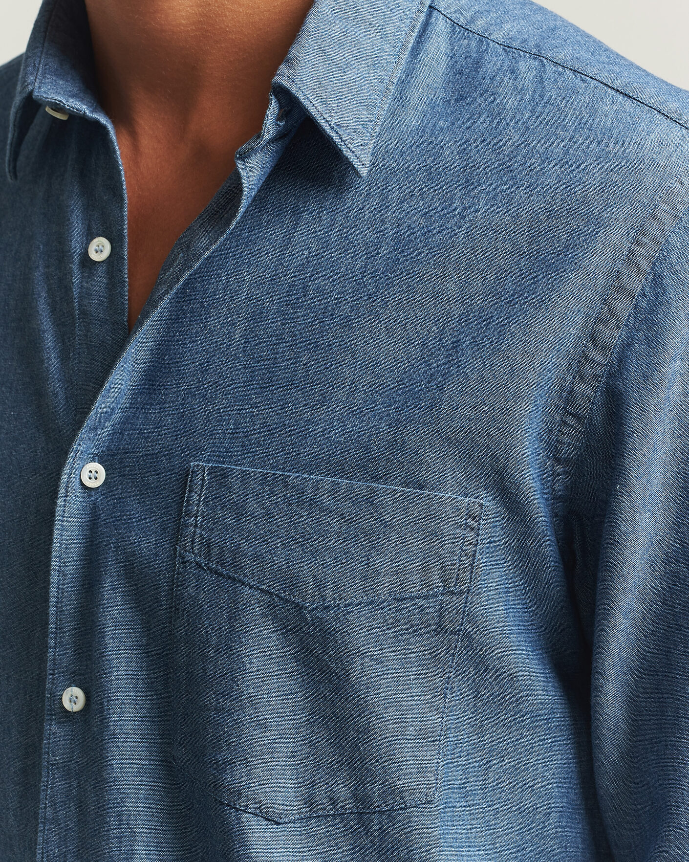 Hombres | Camisas | Aspesi | Chambray Shirt Blue Denim