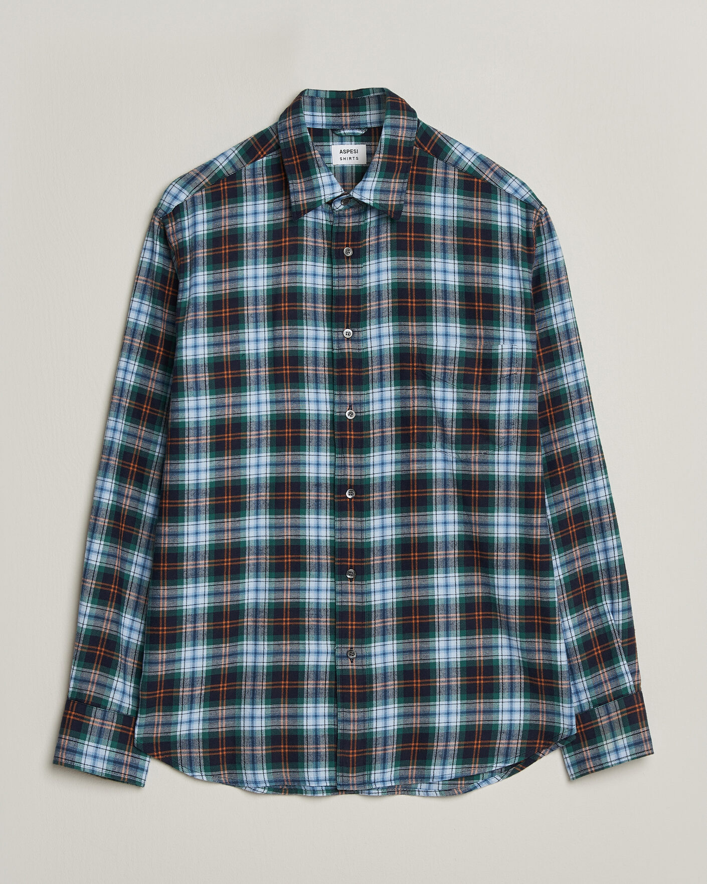 Hombres | Camisas | Aspesi | Flannel Shirt Blue Check