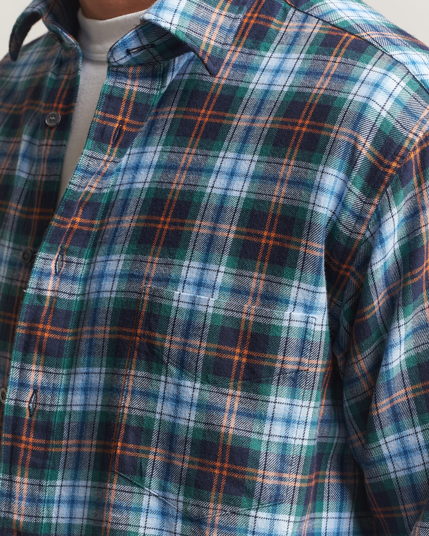Hombres | Camisas | Aspesi | Flannel Shirt Blue Check