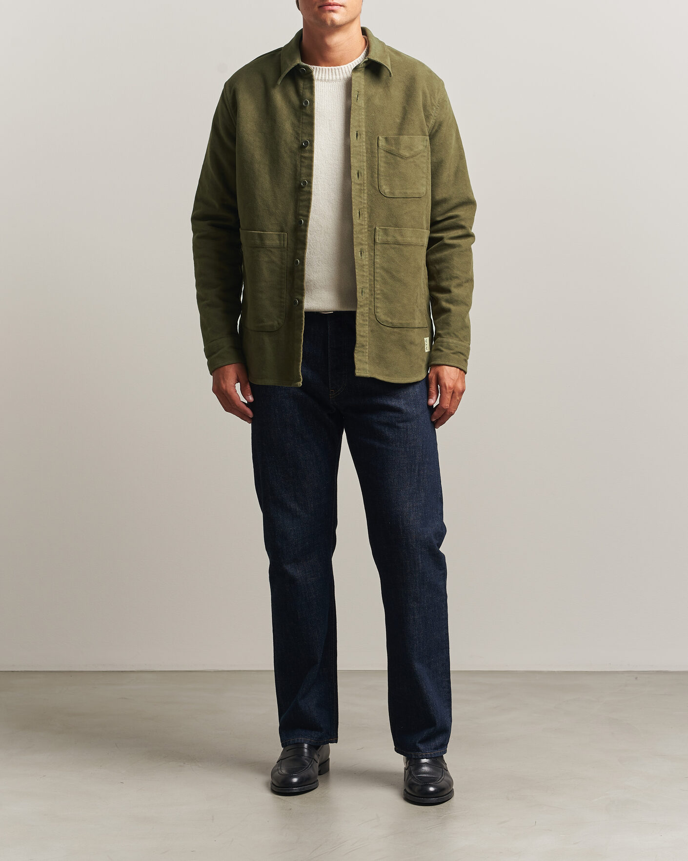 Hombres | Camisas | Aspesi | Moleskine Utility Shirt Military