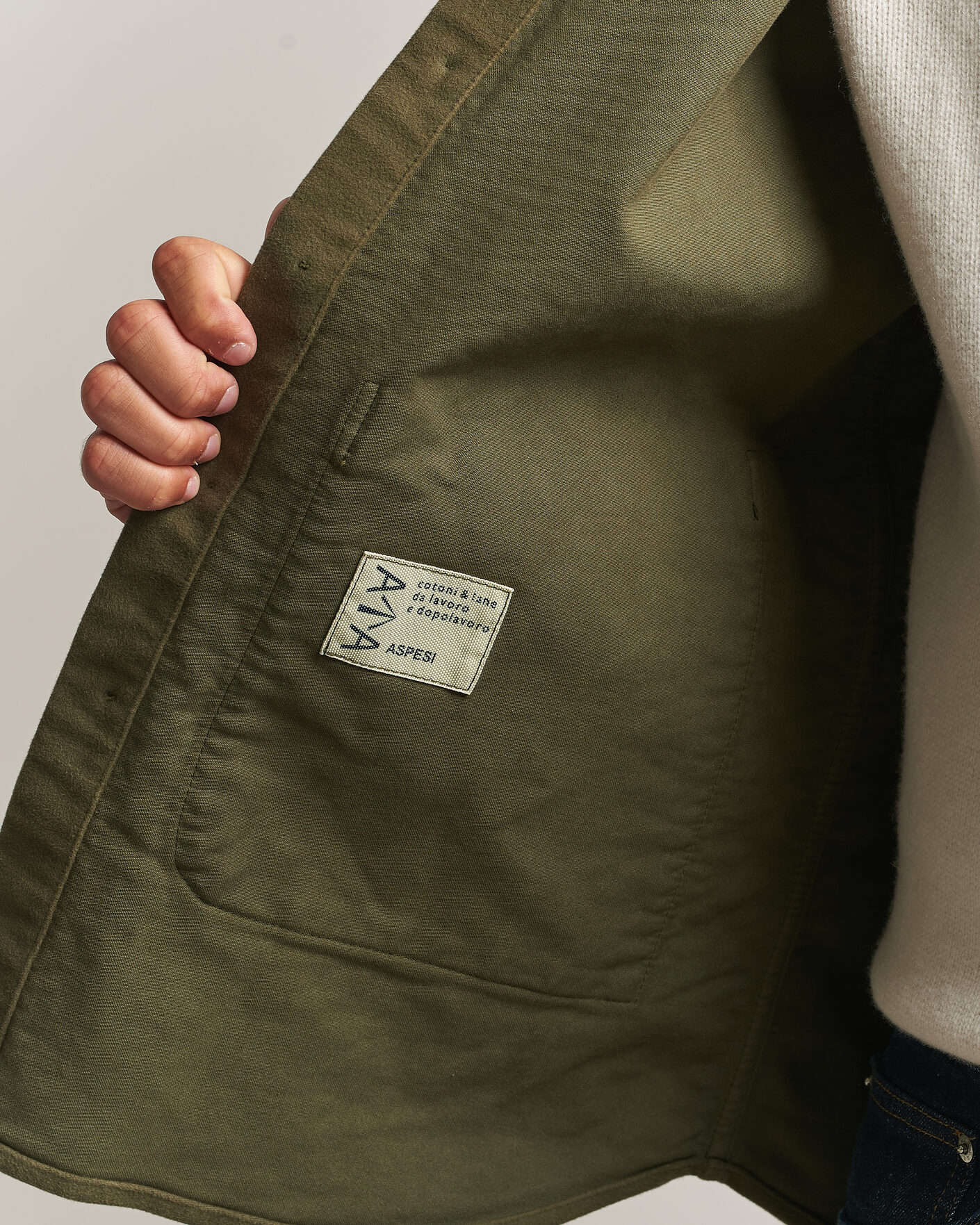 Hombres | Camisas | Aspesi | Moleskine Utility Shirt Military