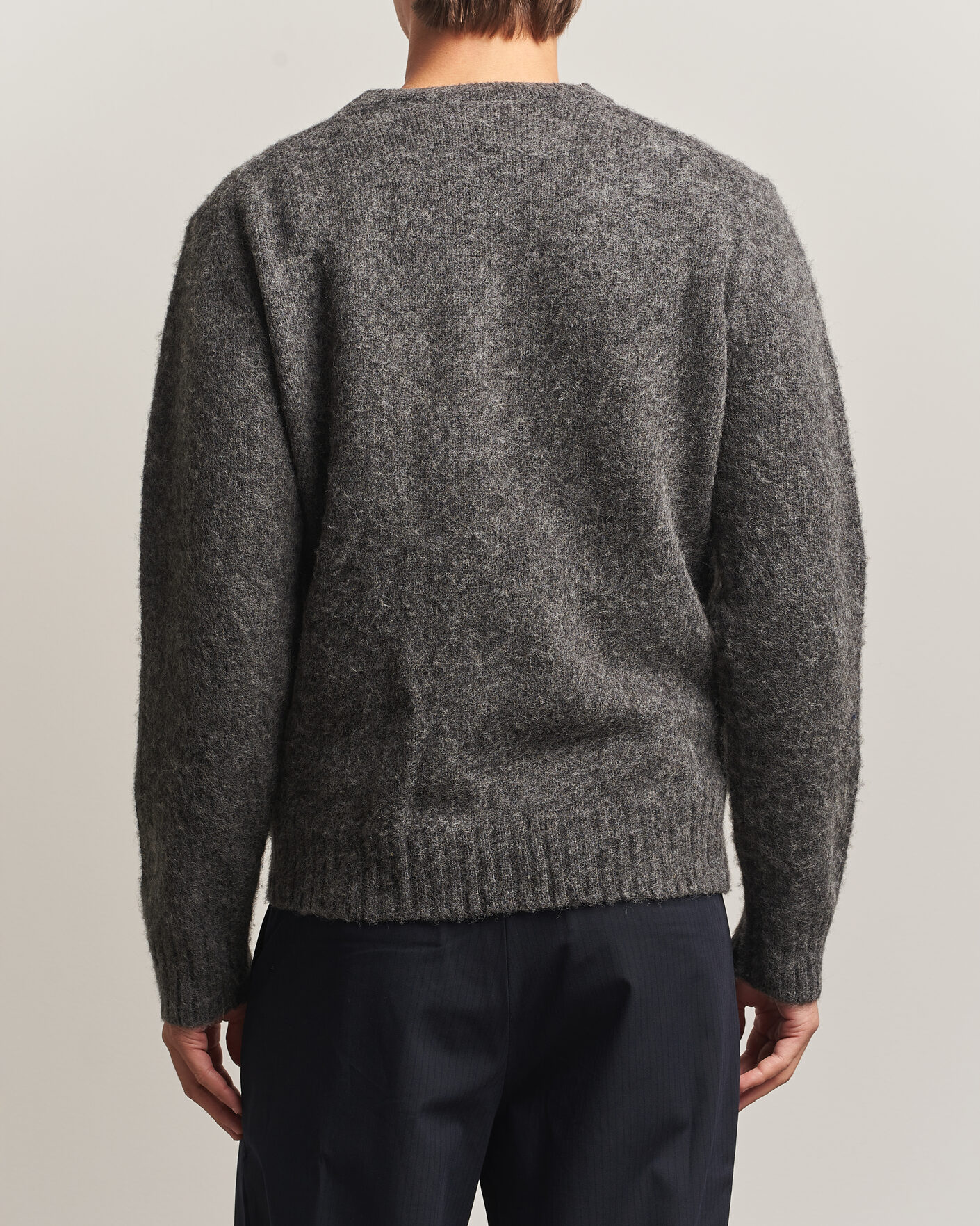 Hombres | Jerséis y prendas de punto | Aspesi | Brushed Shetland Sweater Grey Melange
