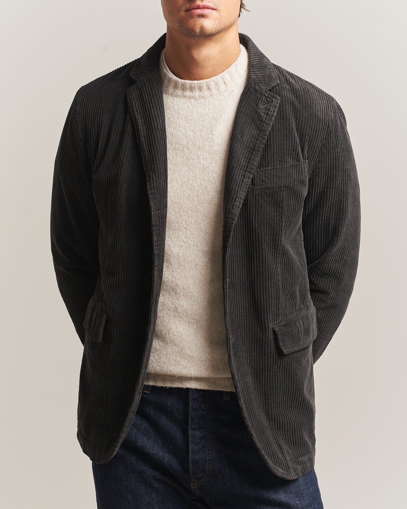 Hombres | Blazers | Aspesi | Corduroy Blazer Dark Brown