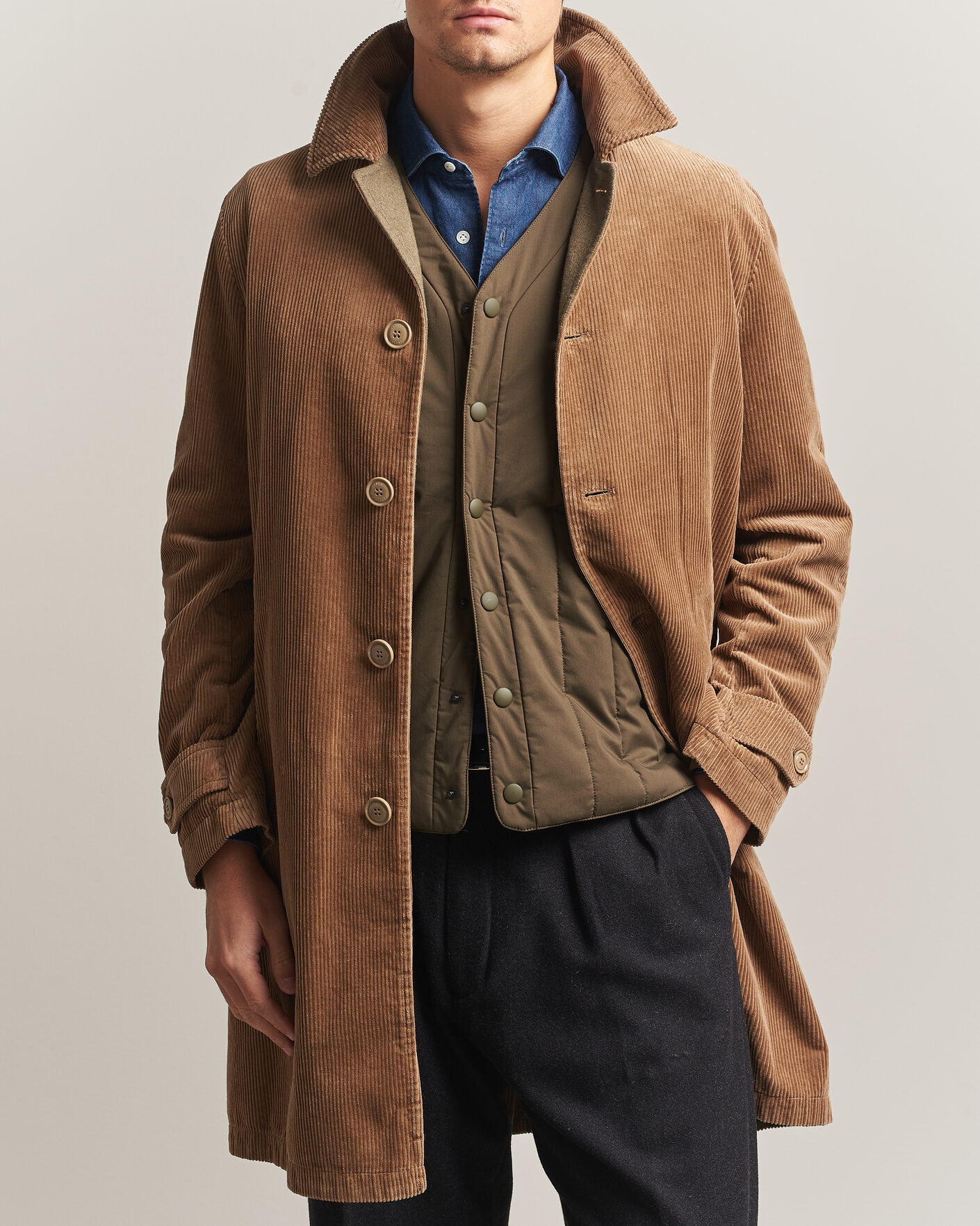 Hombres | Abrigos y chaquetas | Aspesi | Corduroy Raglan Coat Beige
