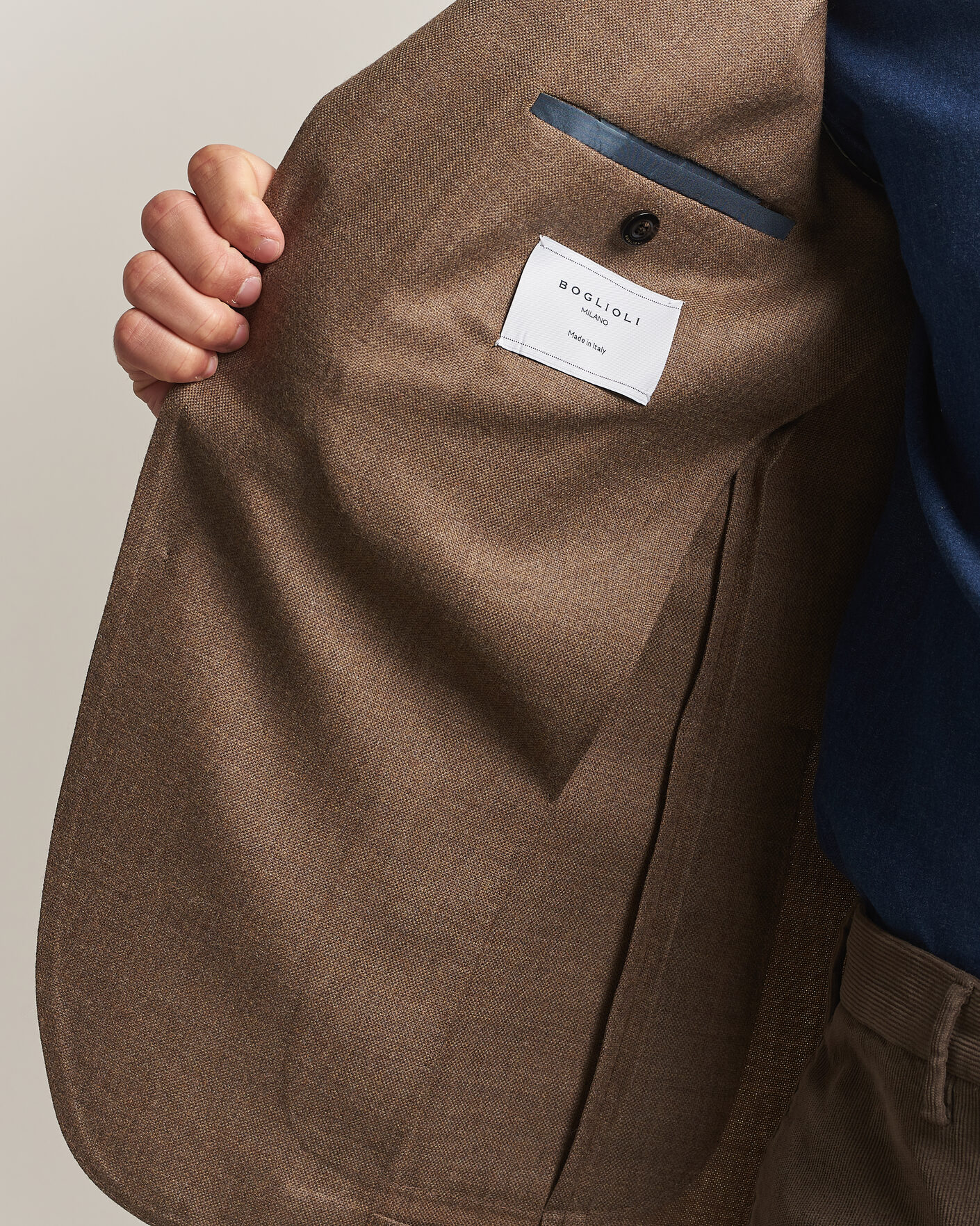 Hombres | Blazers | Boglioli | K Jacket Wool Hopsack Blazer Beige