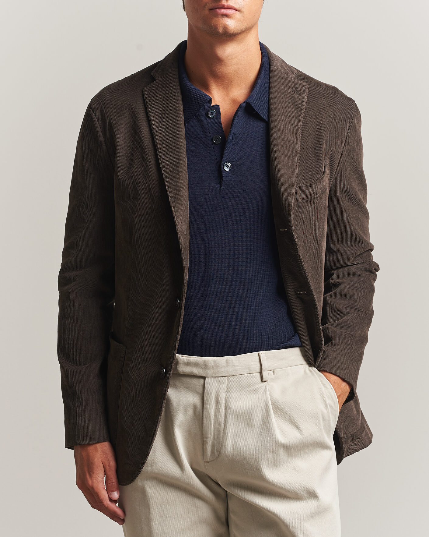 Hombres | Blazers | Boglioli | K Jacket Corduroy Blazer Dark Brown