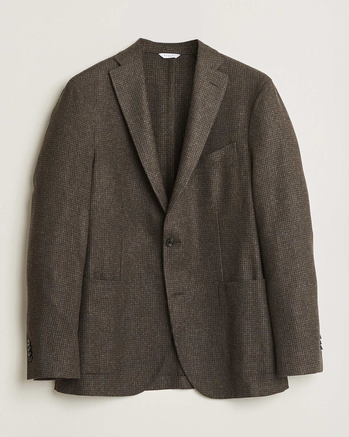 Hombres | Blazers | Boglioli | K Jacket Wool Houndstooth Blazer Dark Brown