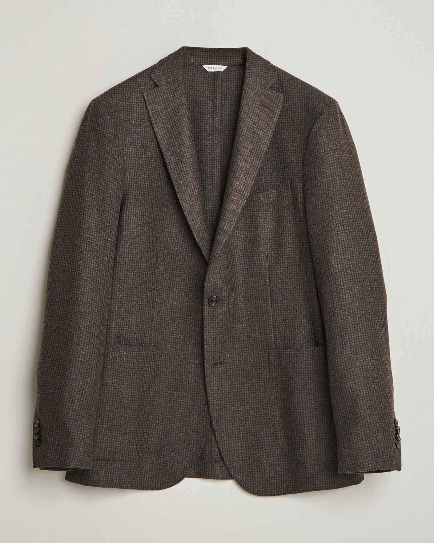 Hombres | Blazers | Boglioli | K Jacket Wool Houndstooth Blazer Dark Brown