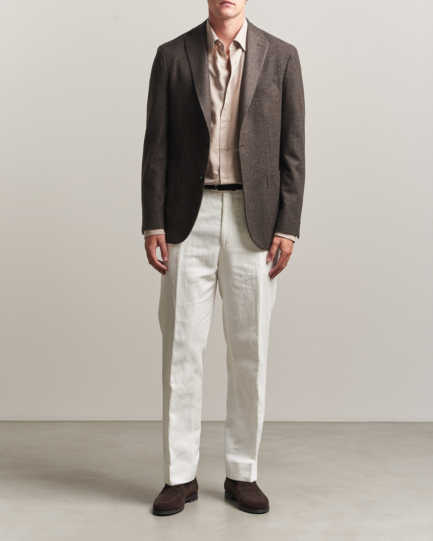 Hombres | Blazers | Boglioli | K Jacket Wool Houndstooth Blazer Dark Brown