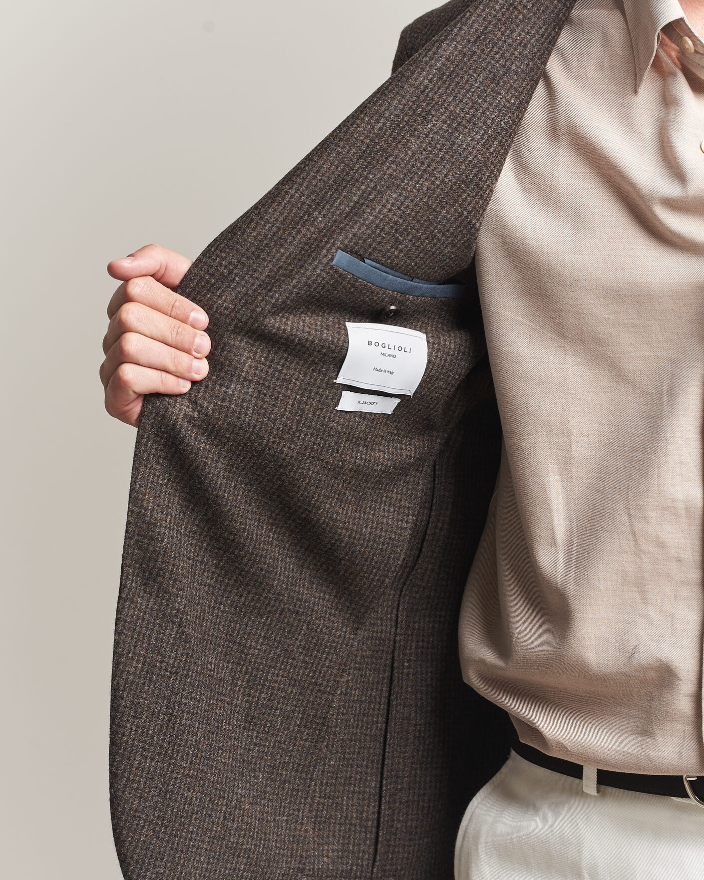 Hombres | Blazers | Boglioli | K Jacket Wool Houndstooth Blazer Dark Brown