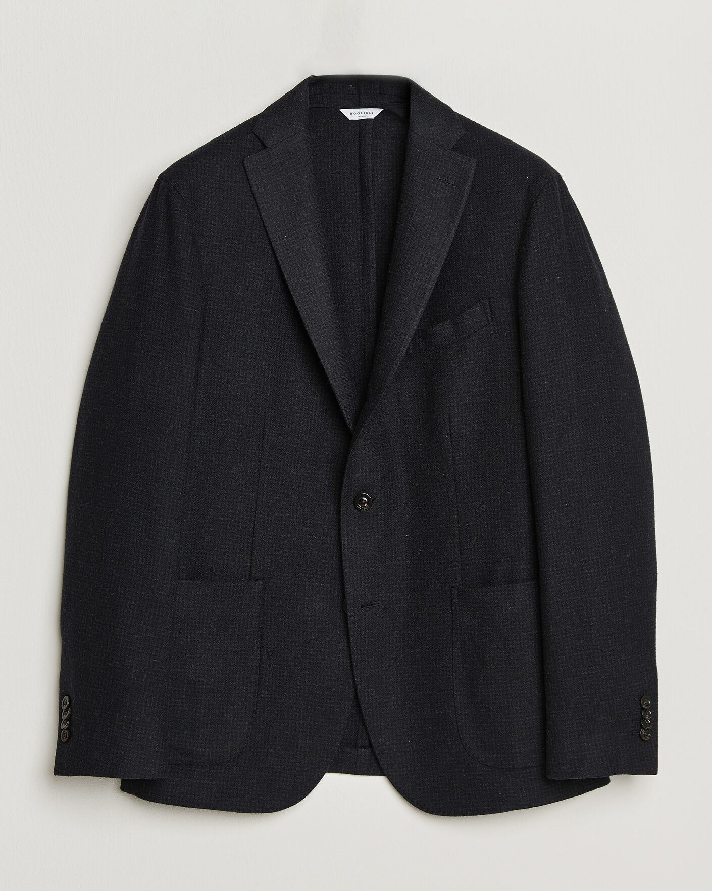 Hombres | Blazers | Boglioli | K Jacket Wool Houndstooth Blazer Navy