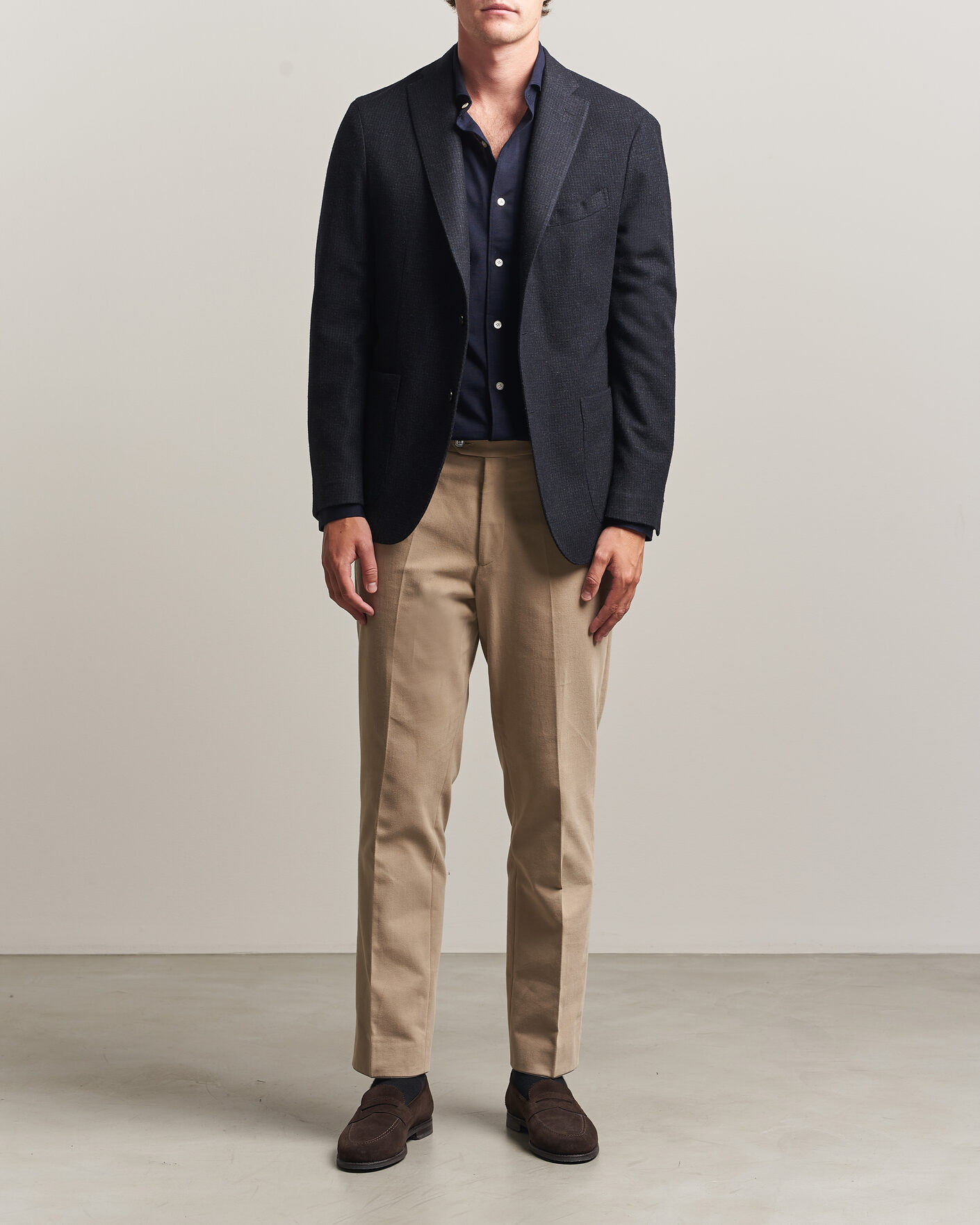Hombres | Blazers | Boglioli | K Jacket Wool Houndstooth Blazer Navy