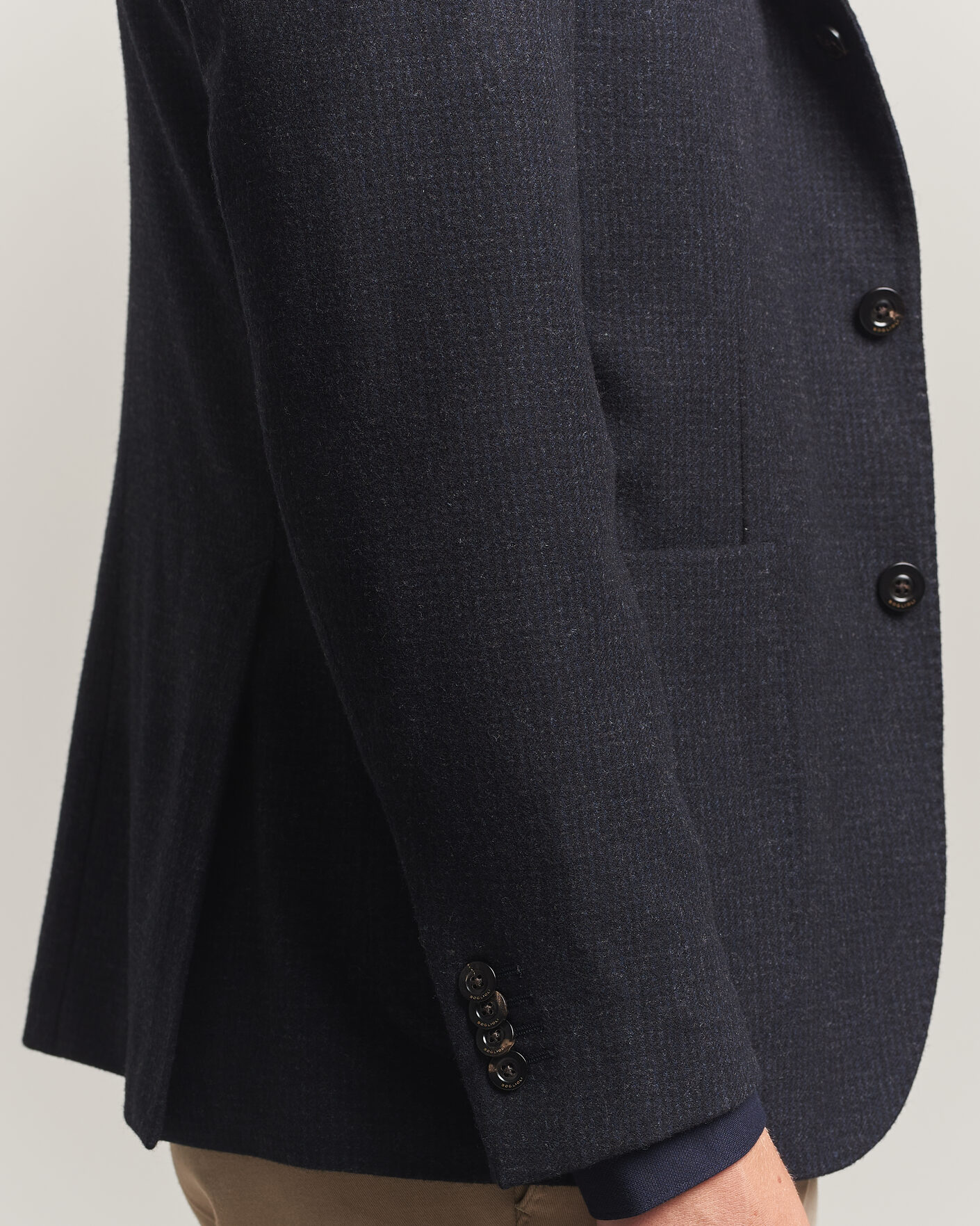 Hombres | Blazers | Boglioli | K Jacket Wool Houndstooth Blazer Navy