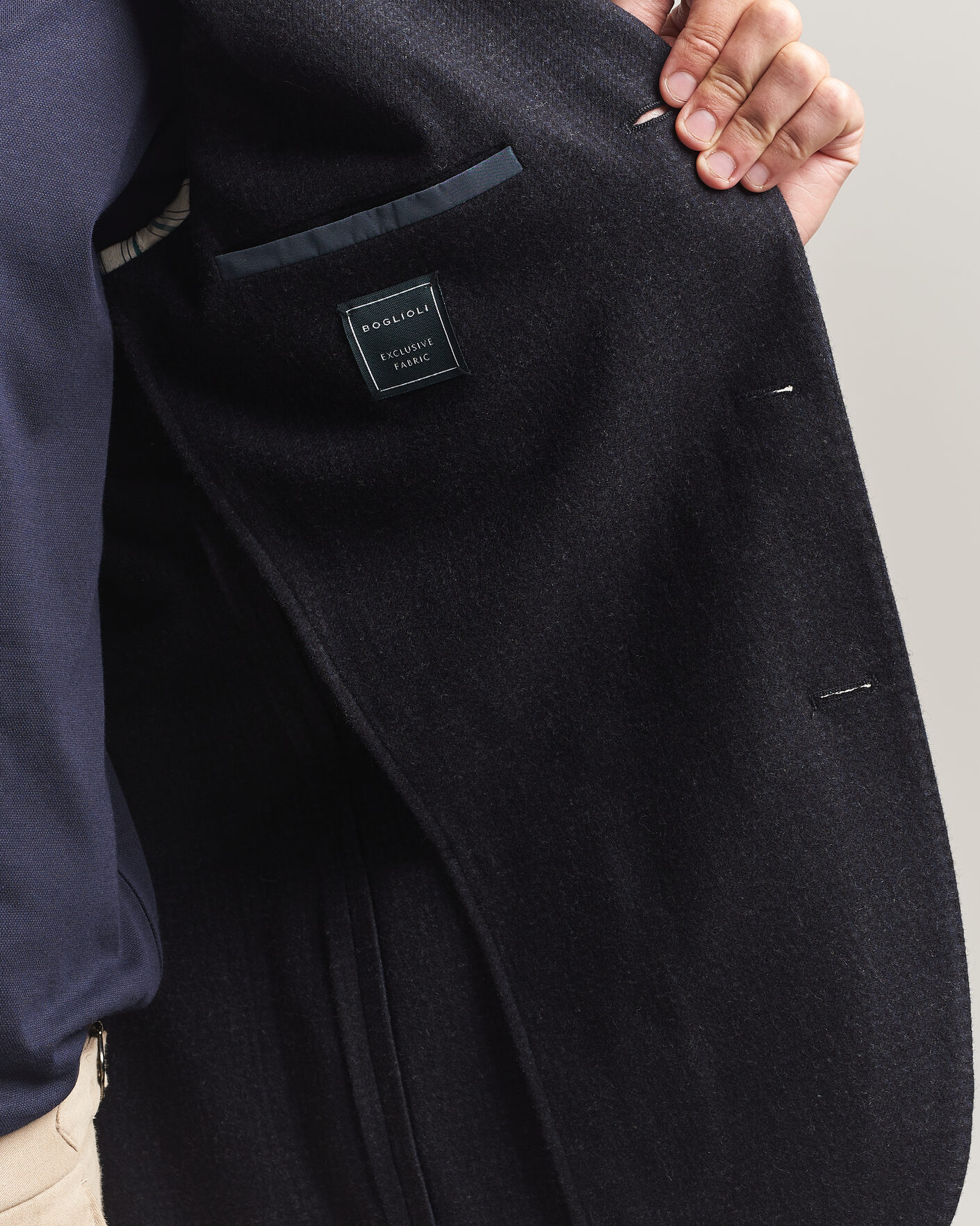 Hombres | Blazers | Boglioli | K Jacket Wool Houndstooth Blazer Navy
