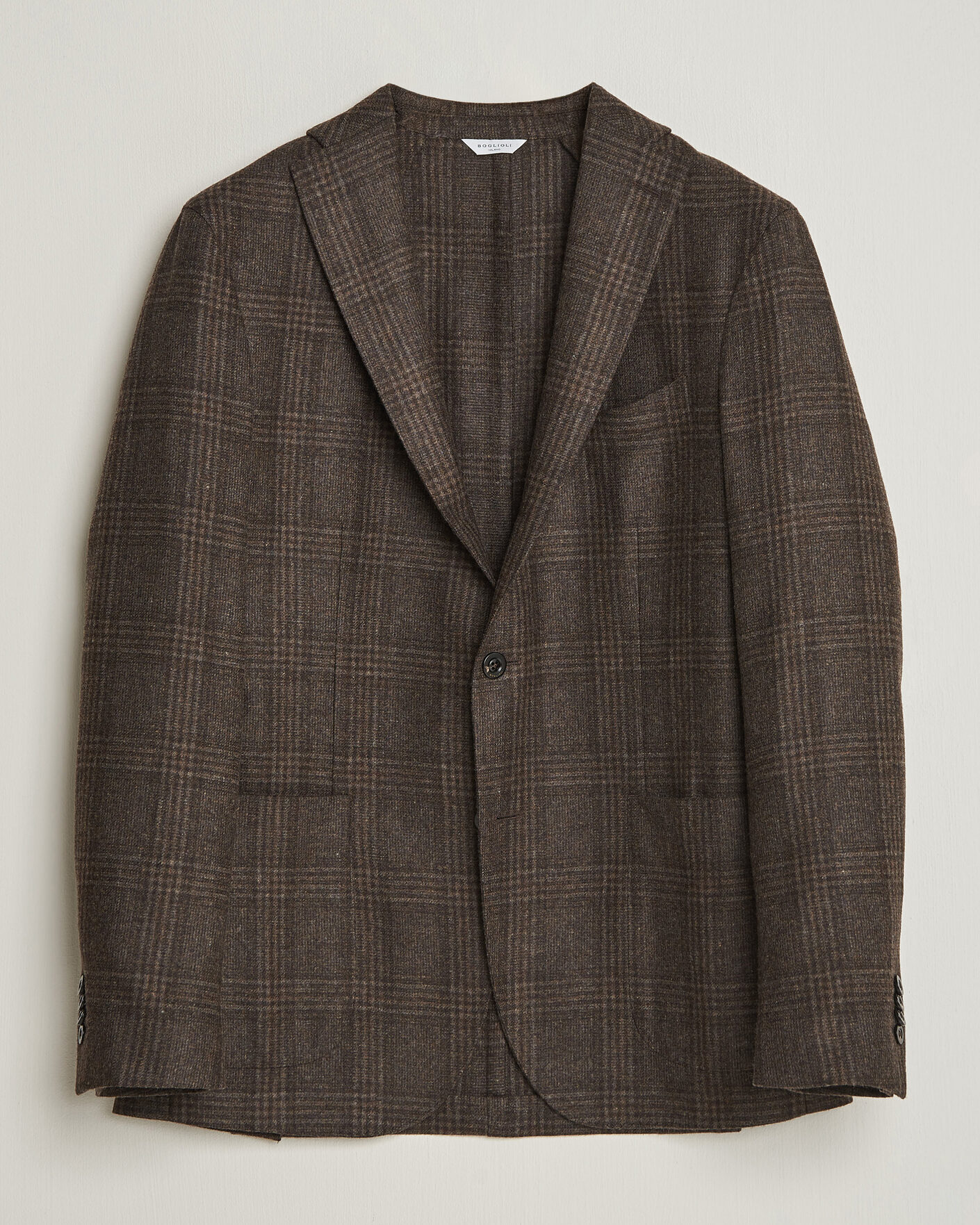 Hombres | Blazers | Boglioli | K Jacket Wool Check Blazer Dark Brown