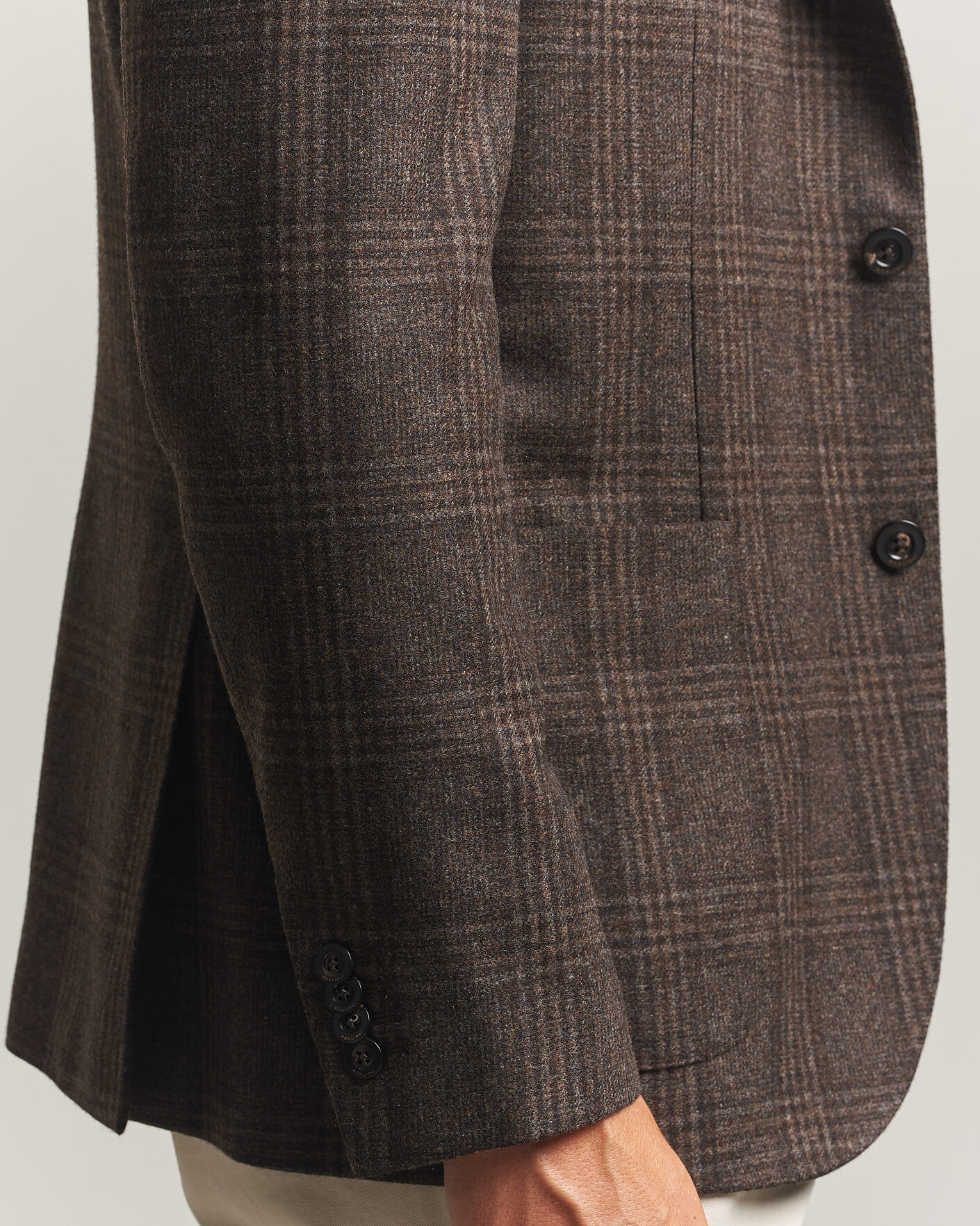 Hombres | Blazers | Boglioli | K Jacket Wool Check Blazer Dark Brown