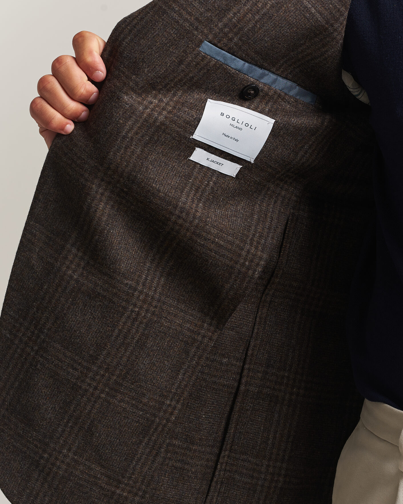 Hombres | Blazers | Boglioli | K Jacket Wool Check Blazer Dark Brown