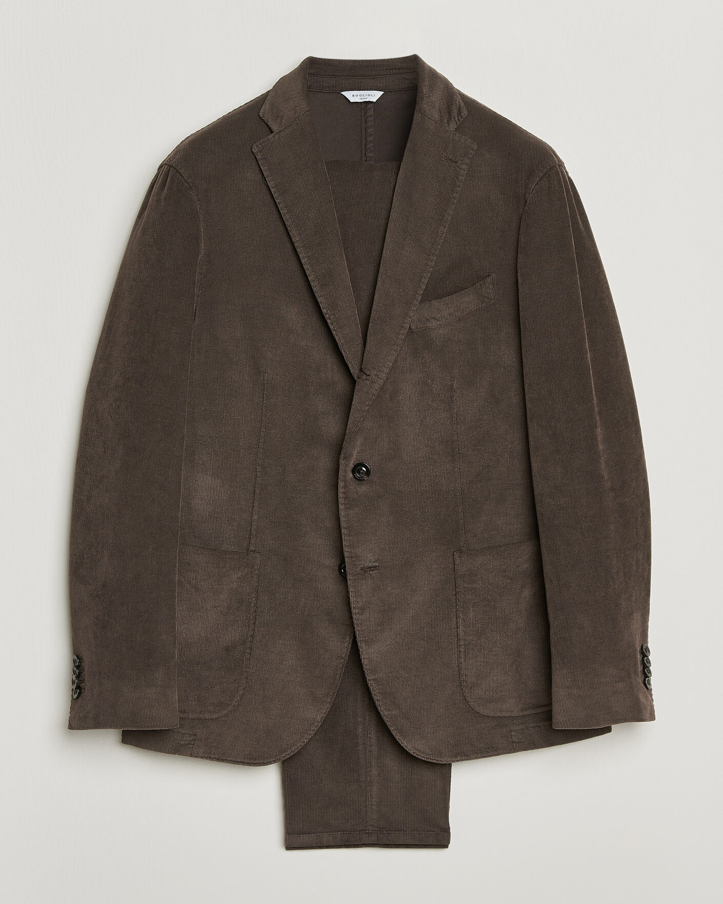 Hombres | Trajes | Boglioli | K Jacket Baby Corduroy Suit Dark Brown