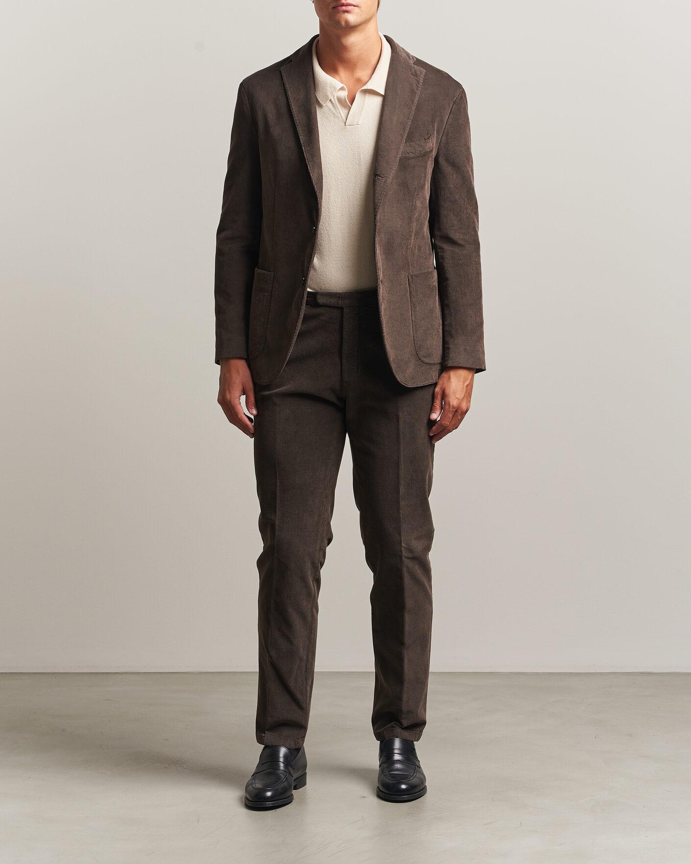 Hombres | Trajes | Boglioli | K Jacket Baby Corduroy Suit Dark Brown