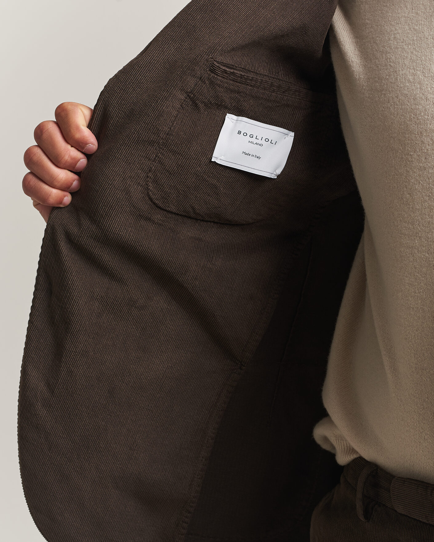 Hombres | Trajes | Boglioli | K Jacket Baby Corduroy Suit Dark Brown