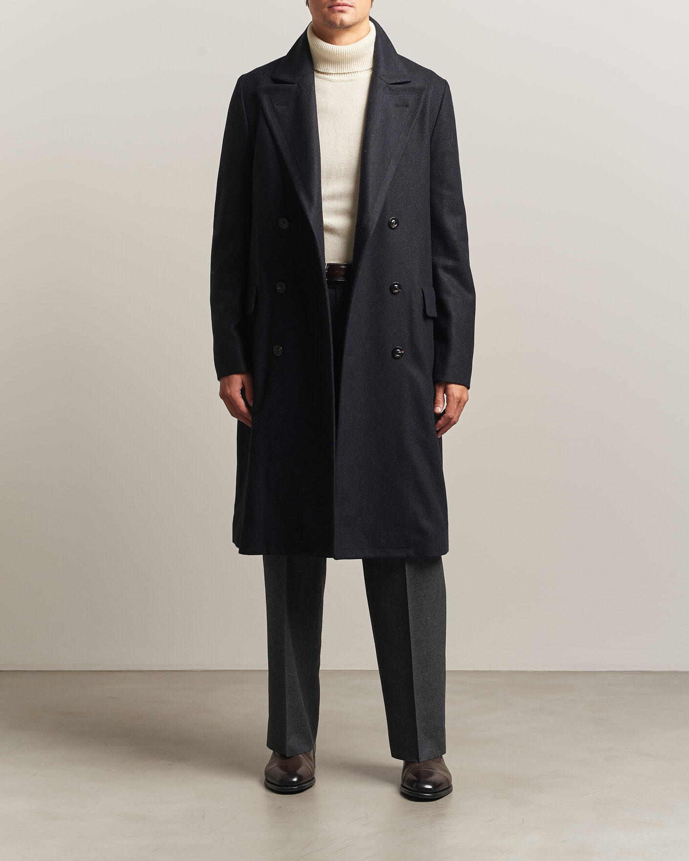 Hombres | Abrigos y chaquetas | Boglioli | Double Breasted Wool Coat Navy