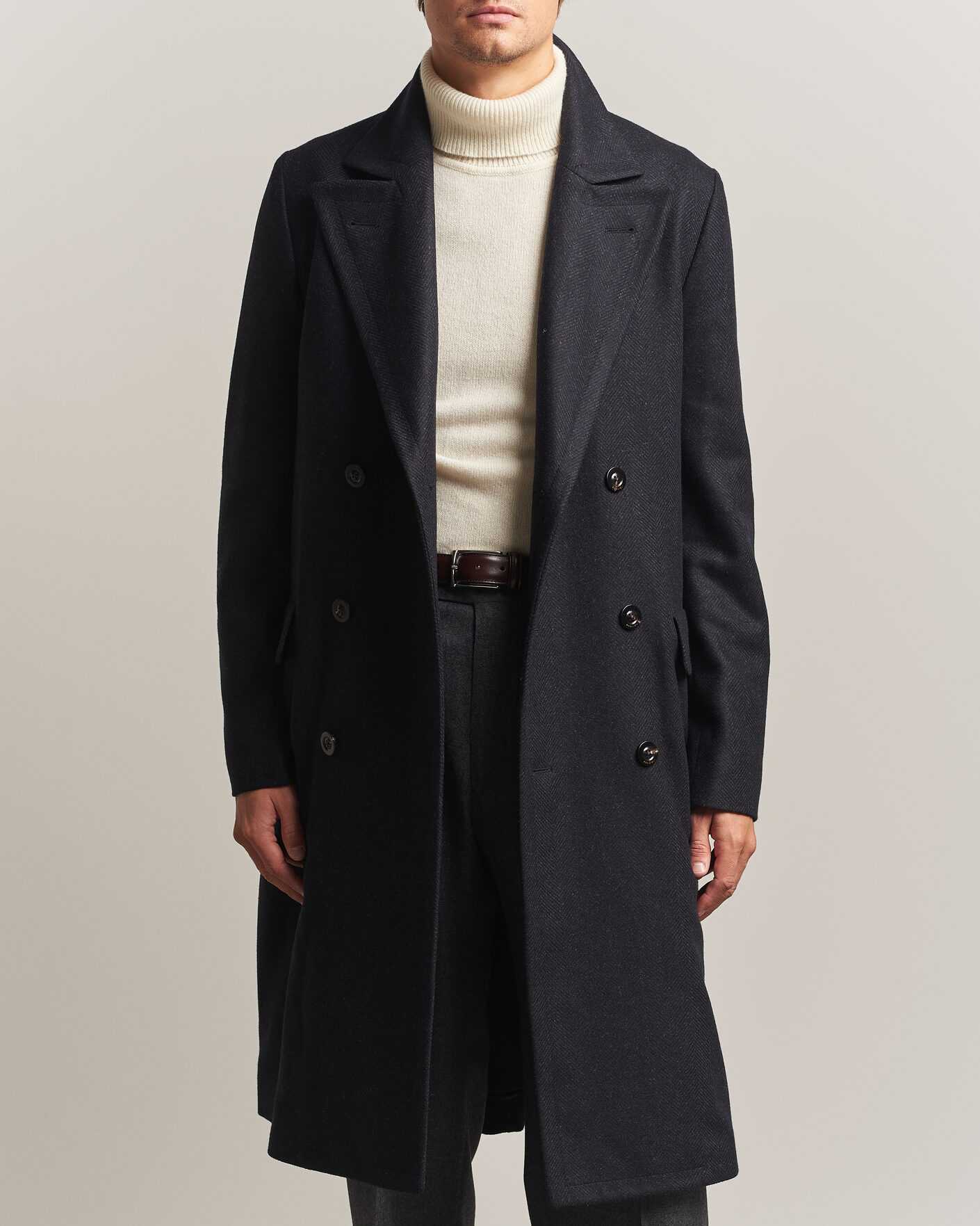 Hombres | Abrigos y chaquetas | Boglioli | Double Breasted Wool Coat Navy