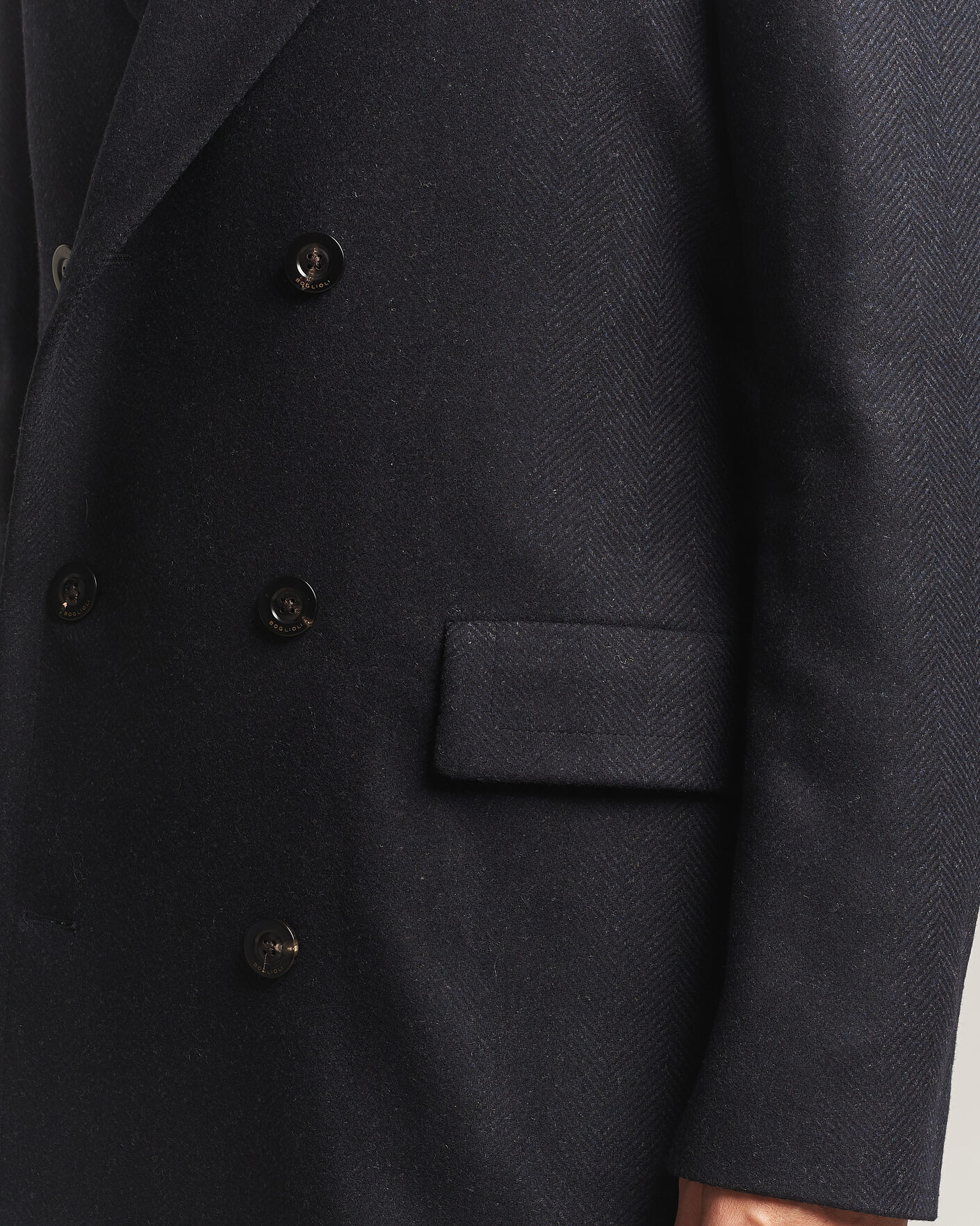 Hombres | Abrigos y chaquetas | Boglioli | Double Breasted Wool Coat Navy
