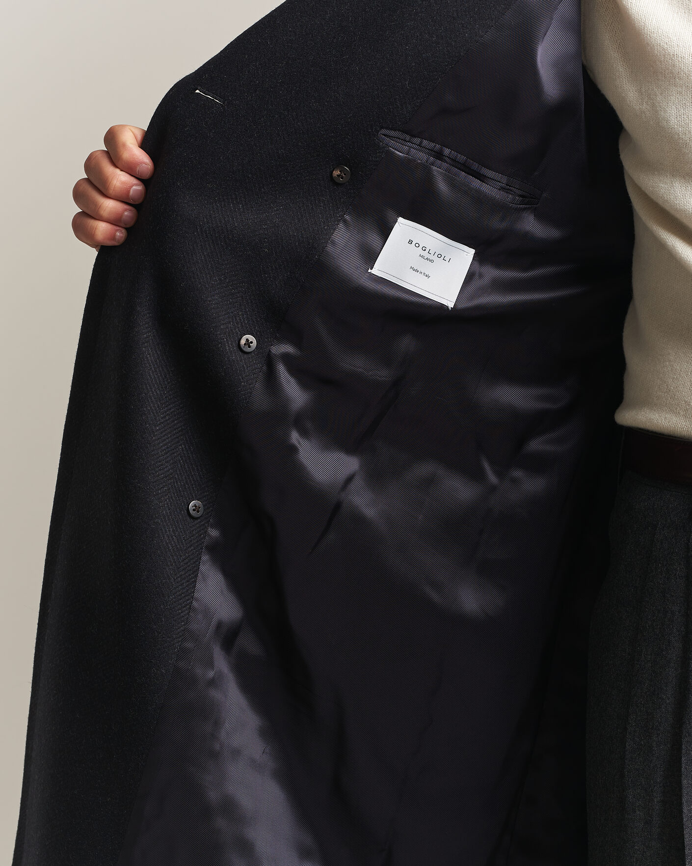 Hombres | Abrigos y chaquetas | Boglioli | Double Breasted Wool Coat Navy