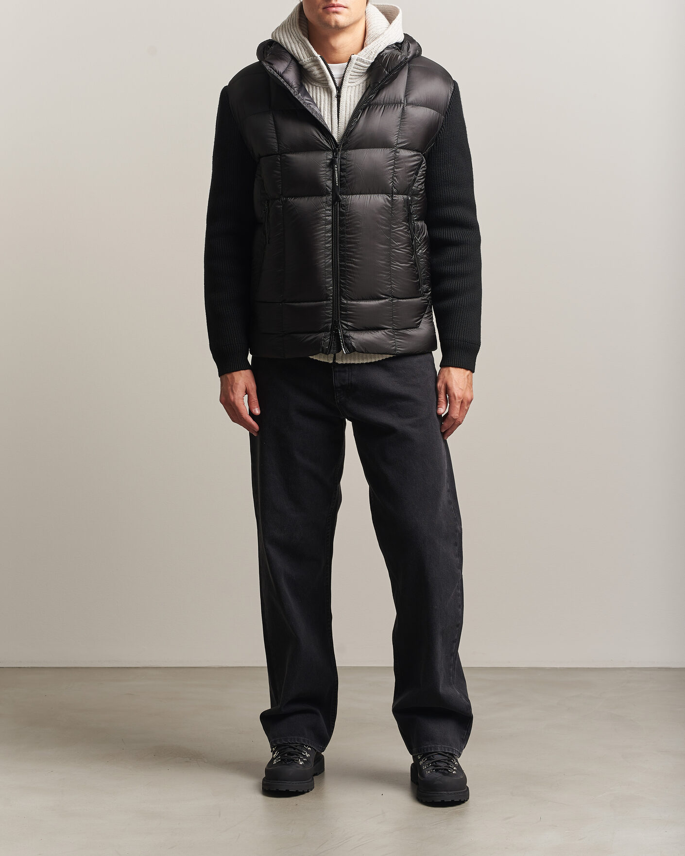 Hombres | Abrigos y chaquetas | C.P. Company | Merino Wool Padded Hybrid Hood Jacket Black