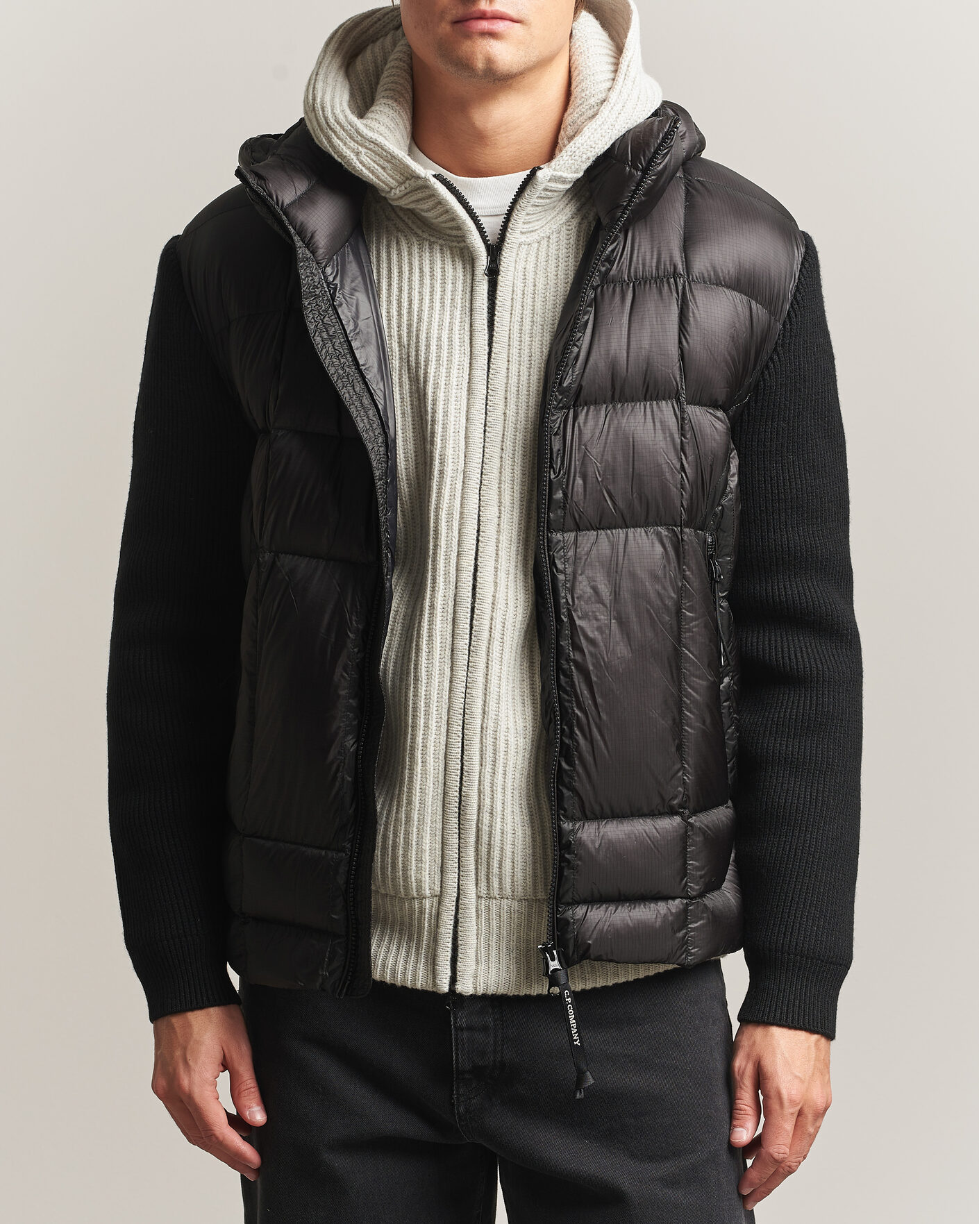 Hombres | Abrigos y chaquetas | C.P. Company | Merino Wool Padded Hybrid Hood Jacket Black