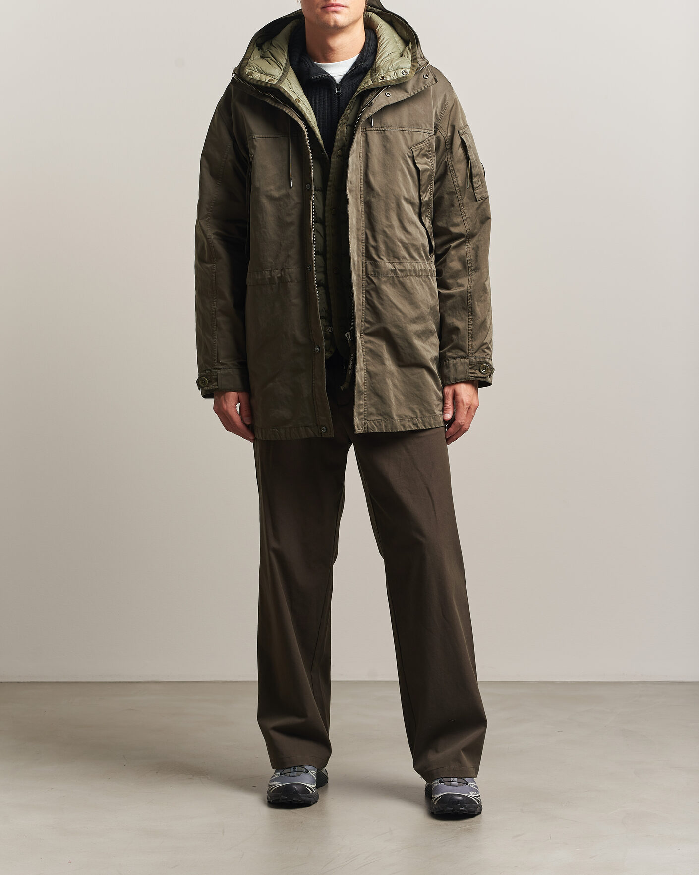 Hombres | Abrigos y chaquetas | C.P. Company | Micro Kei 2 in 1 Nylon Parka Olive