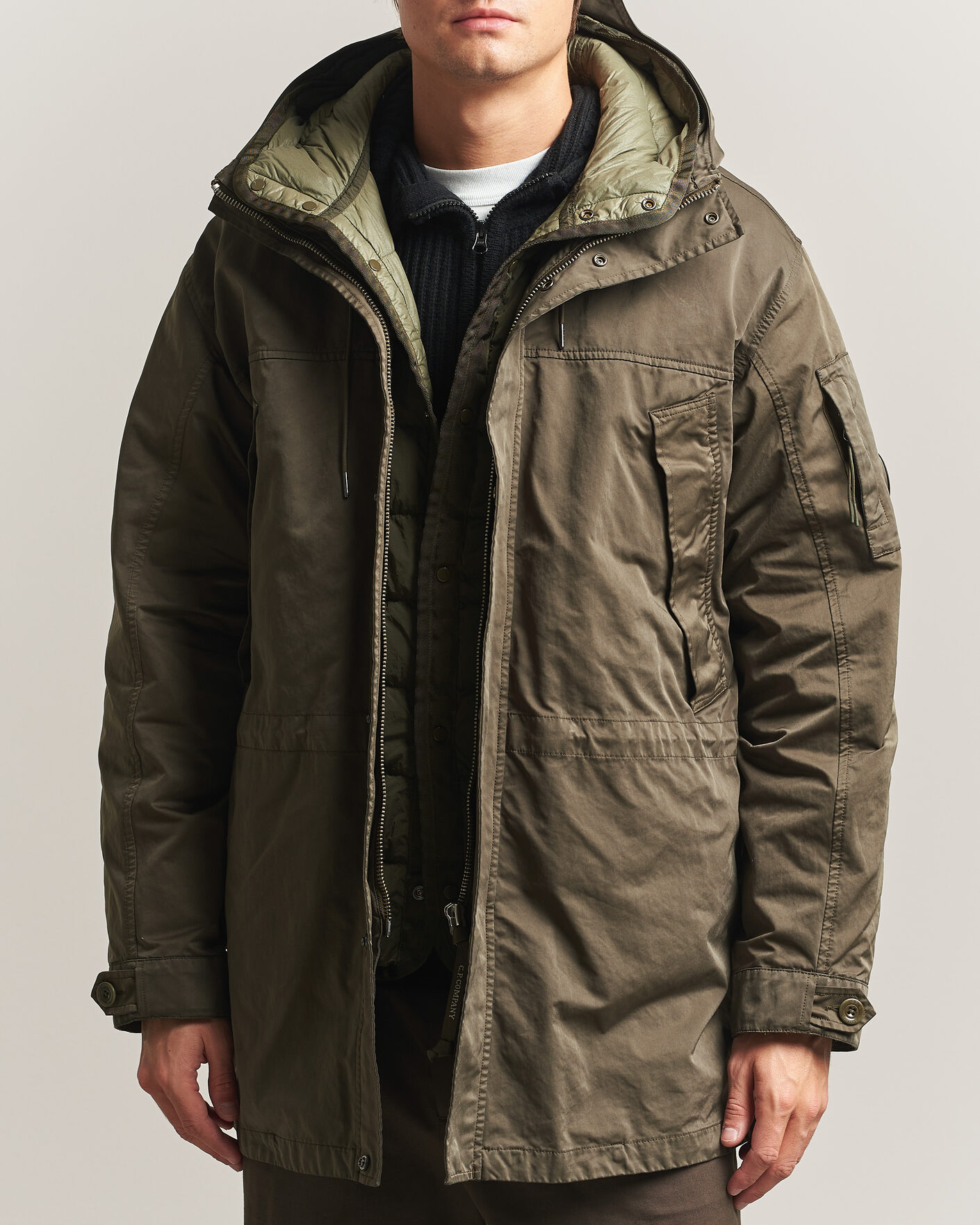 Hombres | Abrigos y chaquetas | C.P. Company | Micro Kei 2 in 1 Nylon Parka Olive