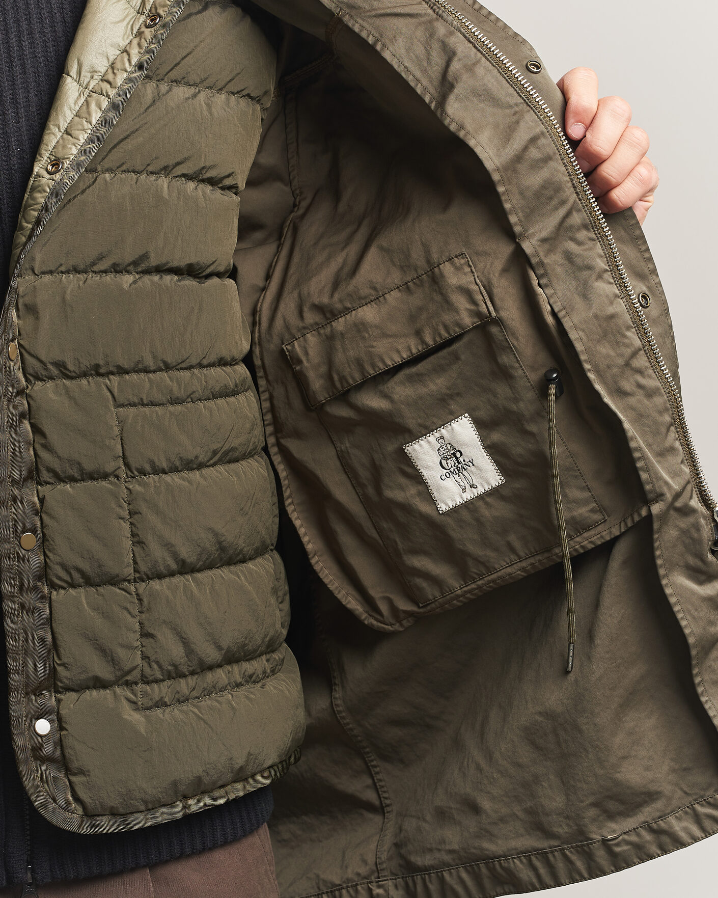 Hombres | Abrigos y chaquetas | C.P. Company | Micro Kei 2 in 1 Nylon Parka Olive