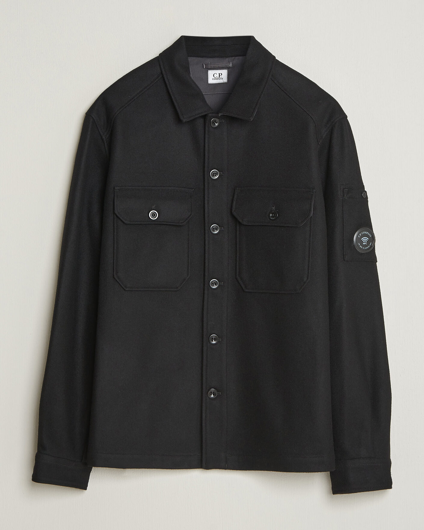 Hombres | Abrigos y chaquetas | C.P. Company | Felted Wool Overshirt Black